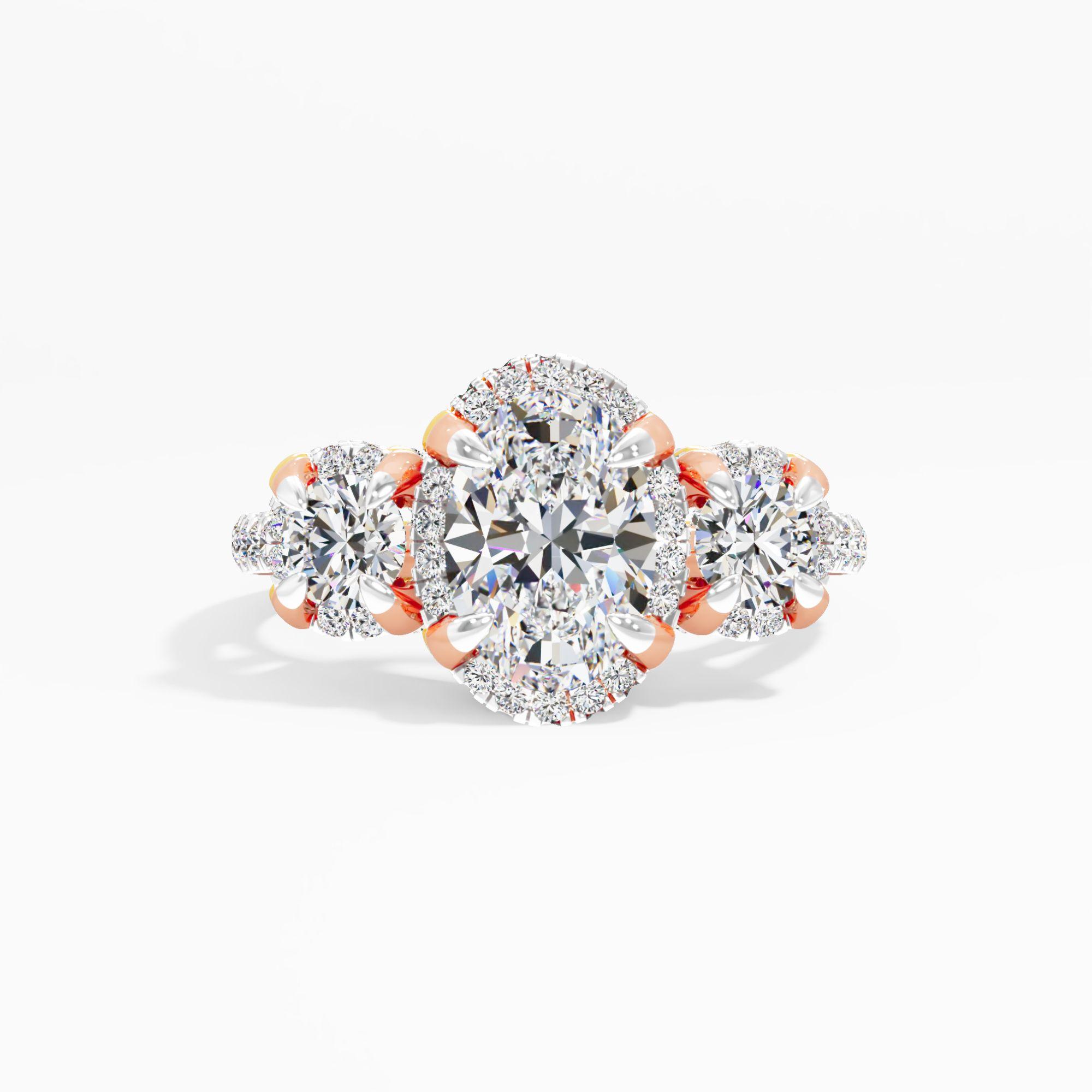 Wisteria Flare 3 Stone Engagement Ring