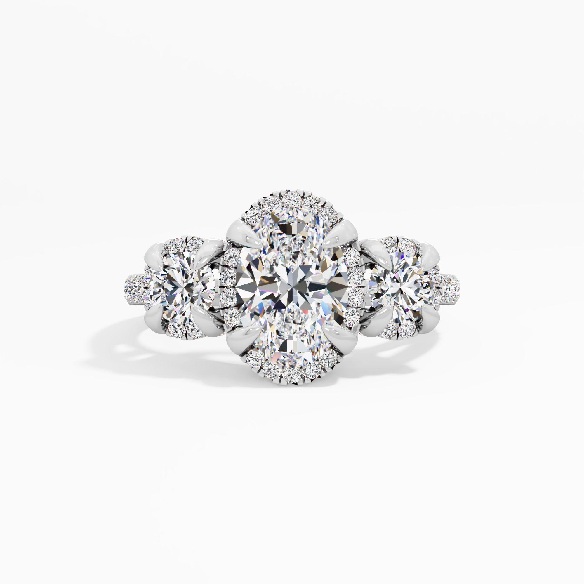 Wisteria Flare 3 Stone Engagement Ring