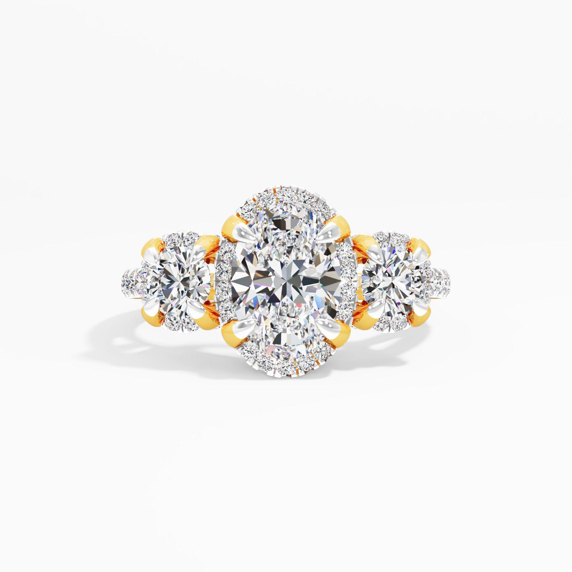 Wisteria Flare 3 Stone Engagement Ring