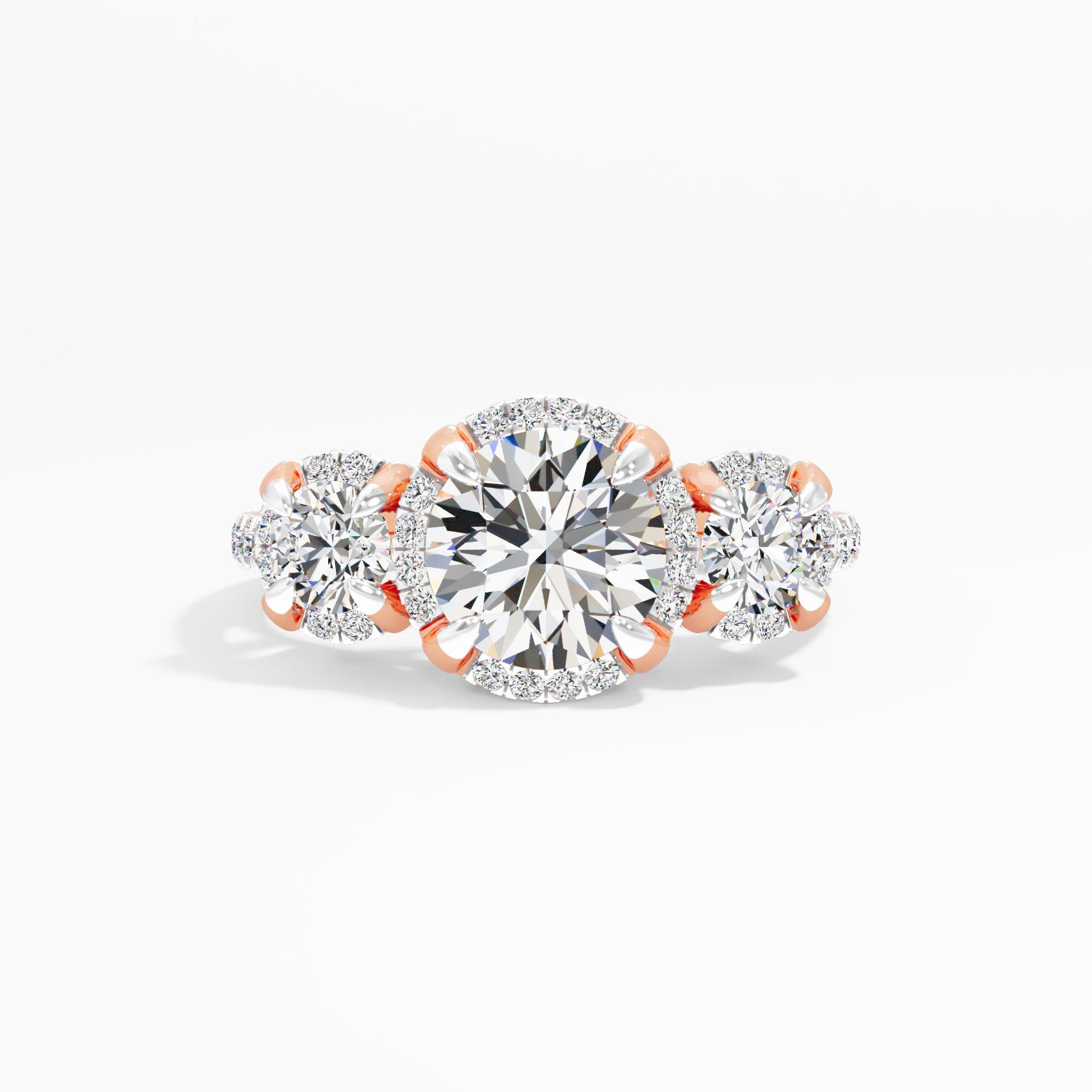 Wisteria Flare 3 Stone Engagement Ring
