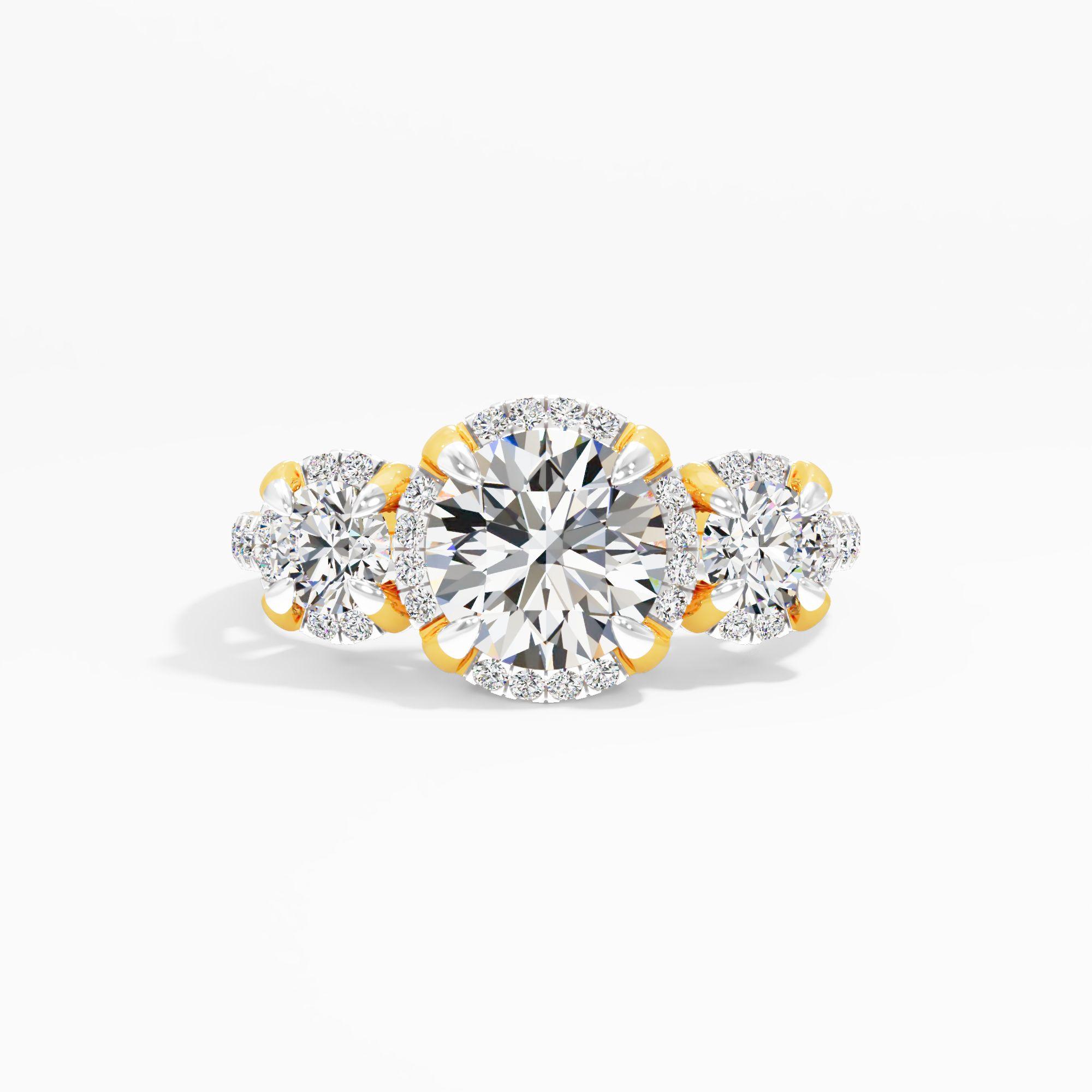 Wisteria Flare 3 Stone Engagement Ring