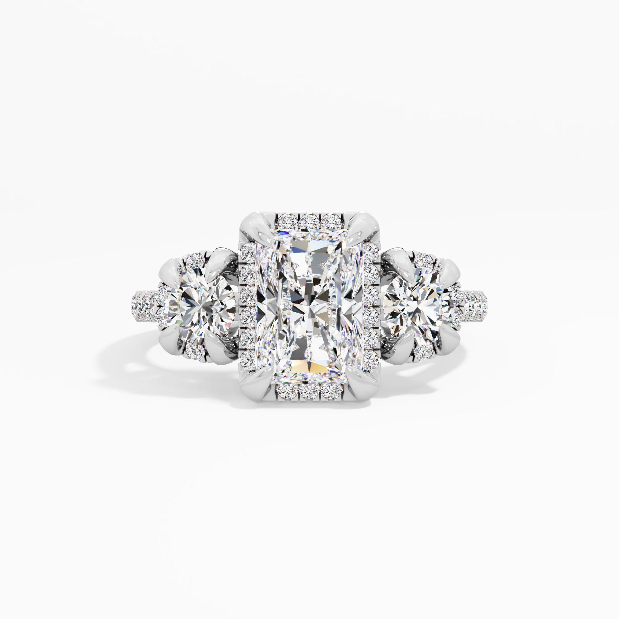 Wisteria Flare 3 Stone Engagement Ring