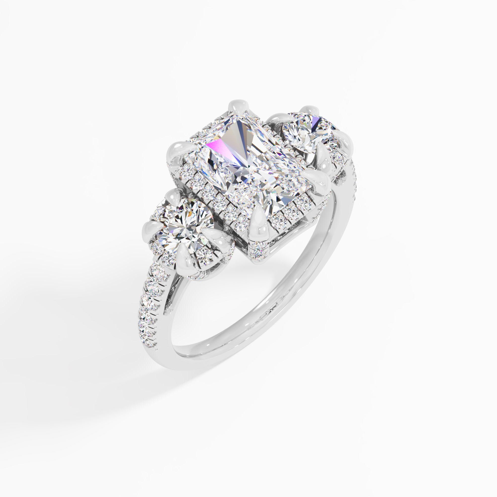 Wisteria Flare 3 Stone Engagement Ring