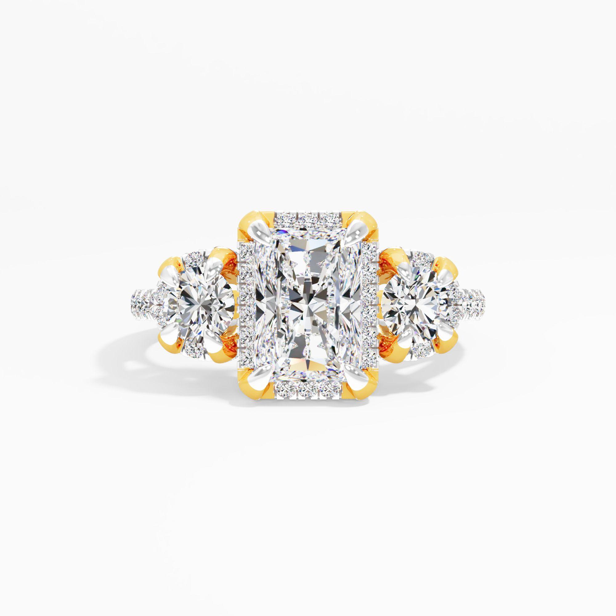 Wisteria Flare 3 Stone Engagement Ring