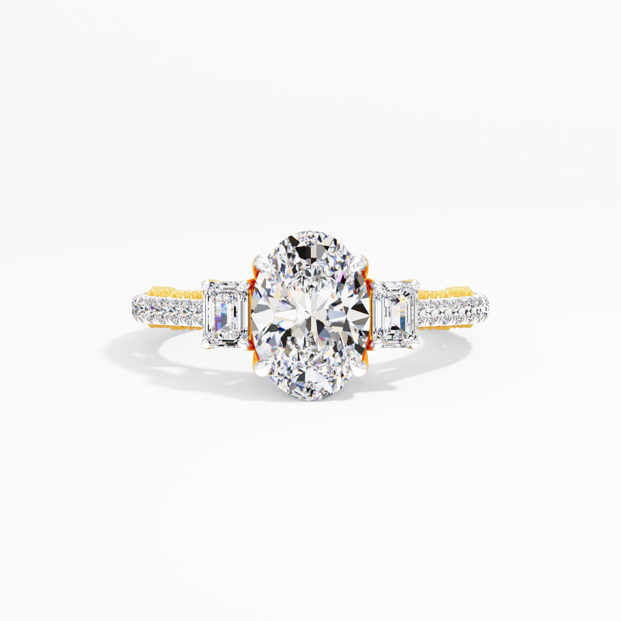 Morning Curl 3 Stone Engagement Ring