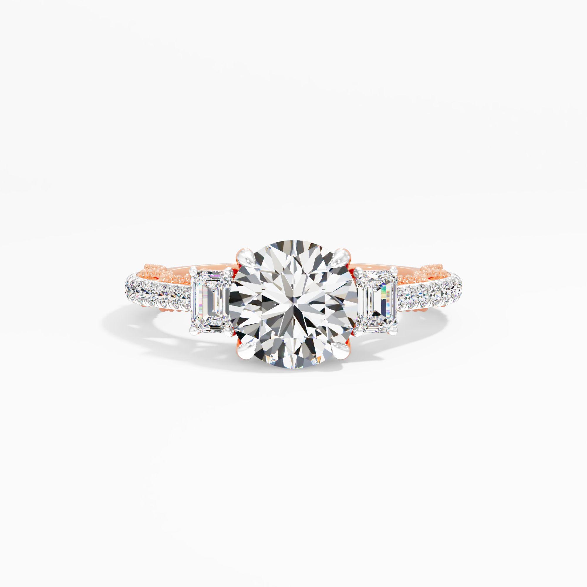 Morning Curl 3 Stone Engagement Ring