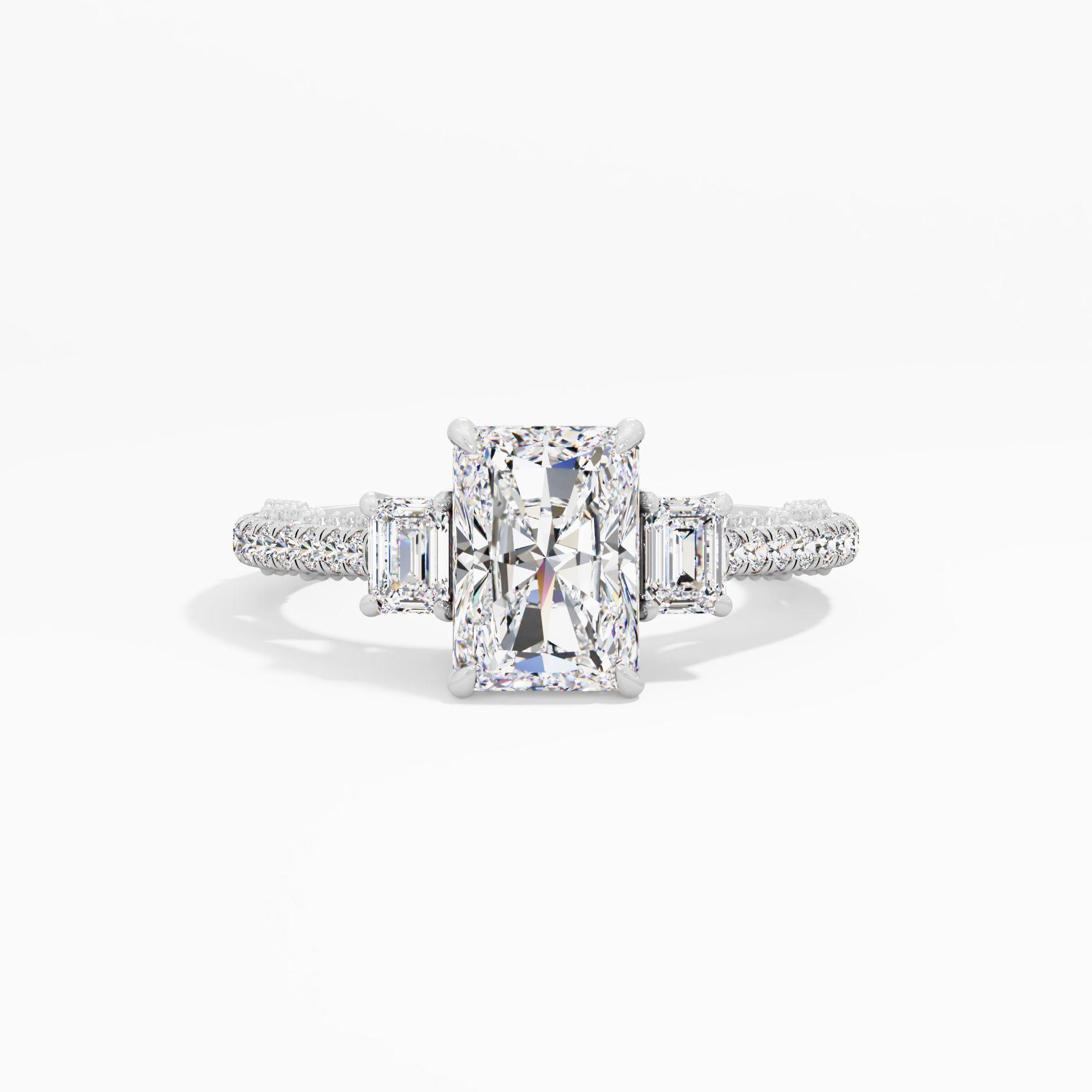 Morning Curl 3 Stone Engagement Ring