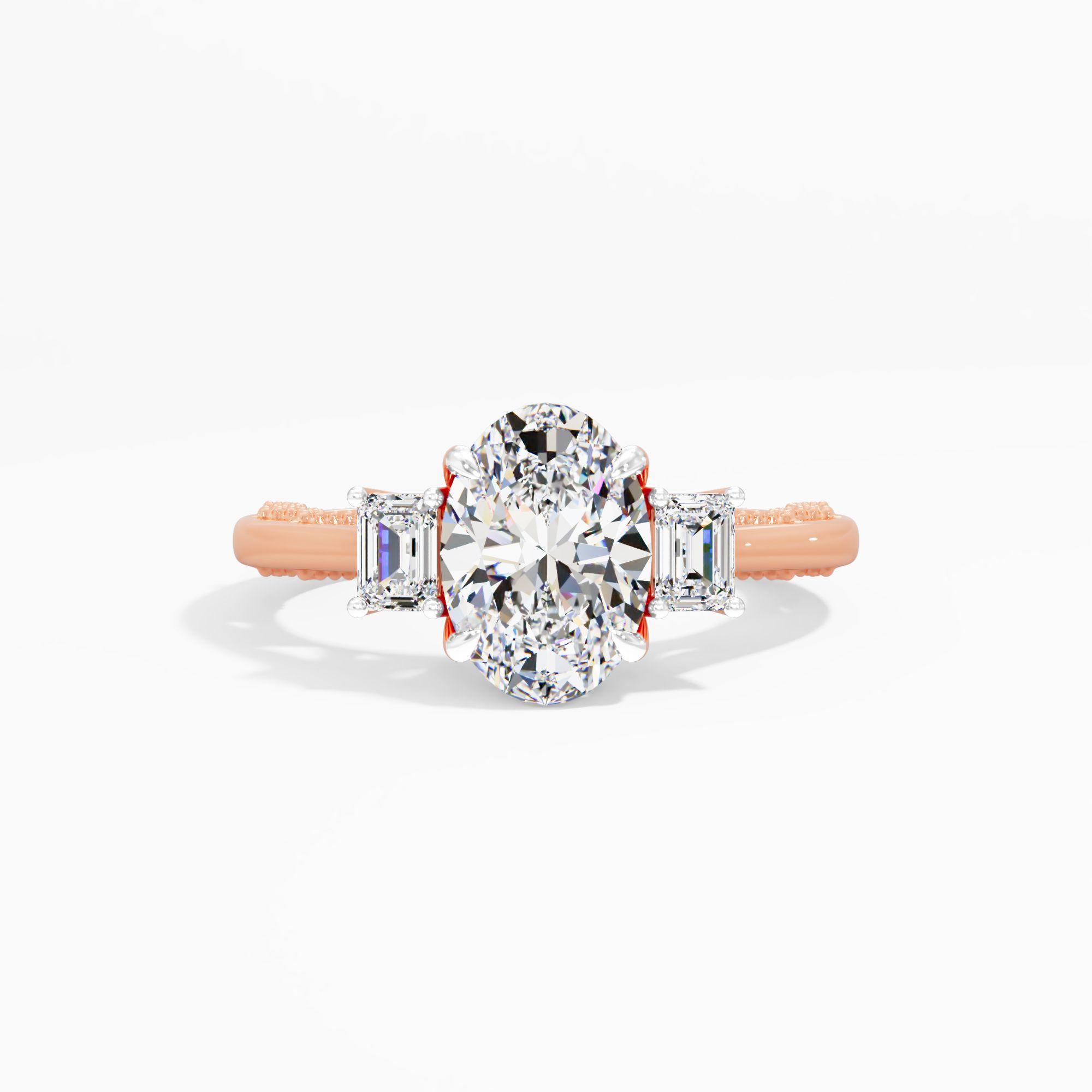 Cherrydrop Beam 3 Stone Engagement Ring