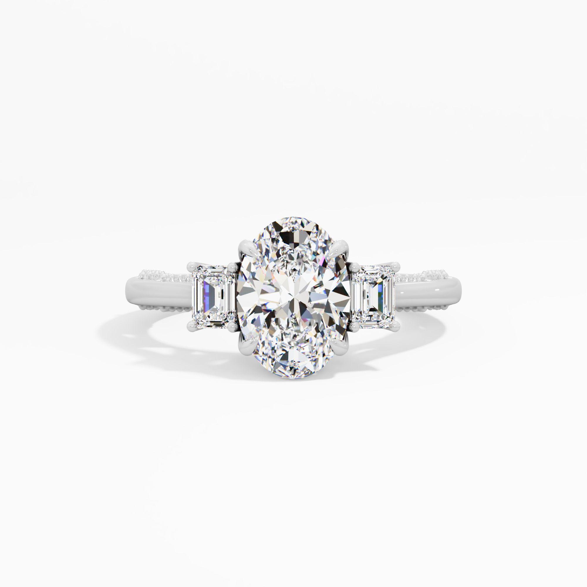 Cherrydrop Beam 3 Stone Engagement Ring
