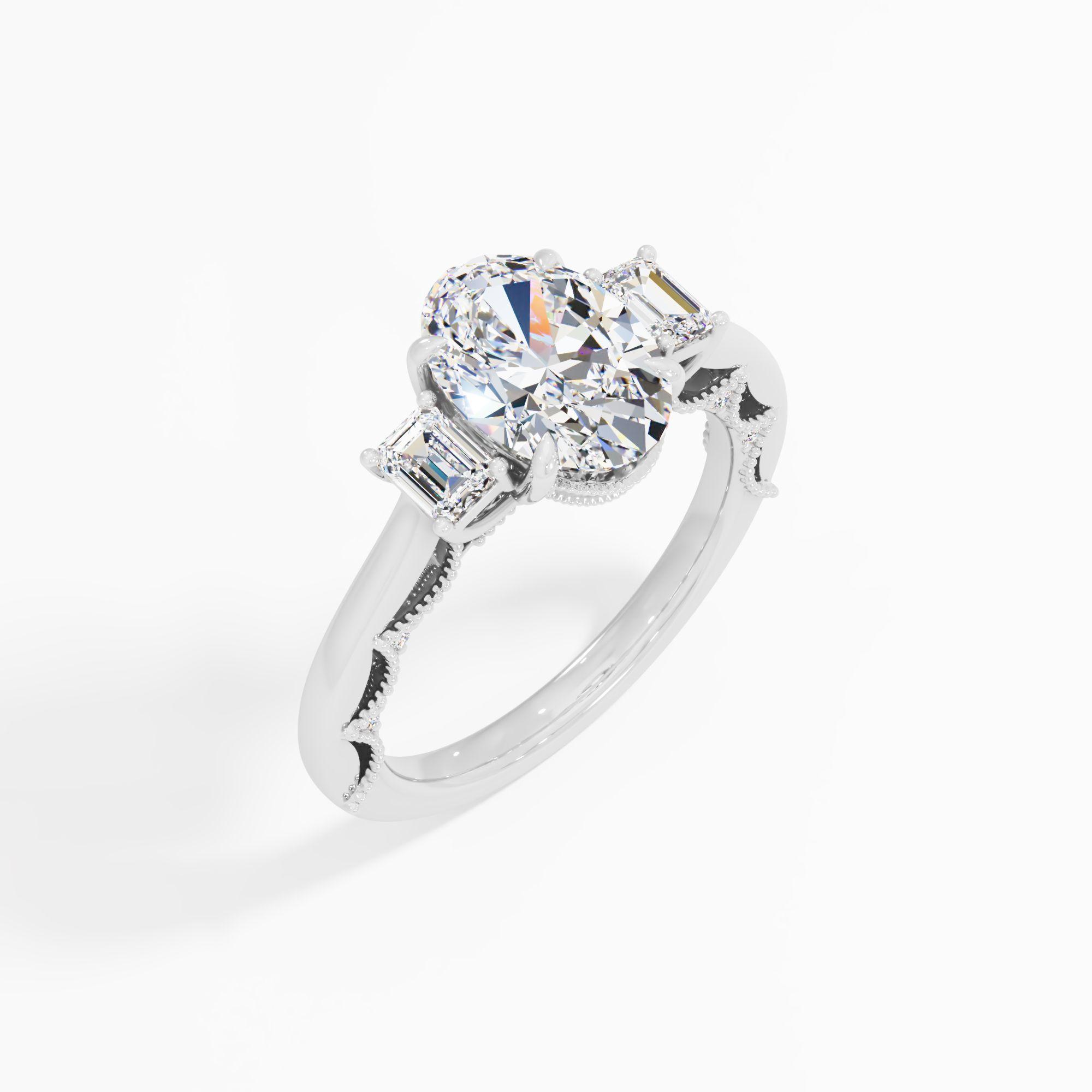 Cherrydrop Beam 3 Stone Engagement Ring