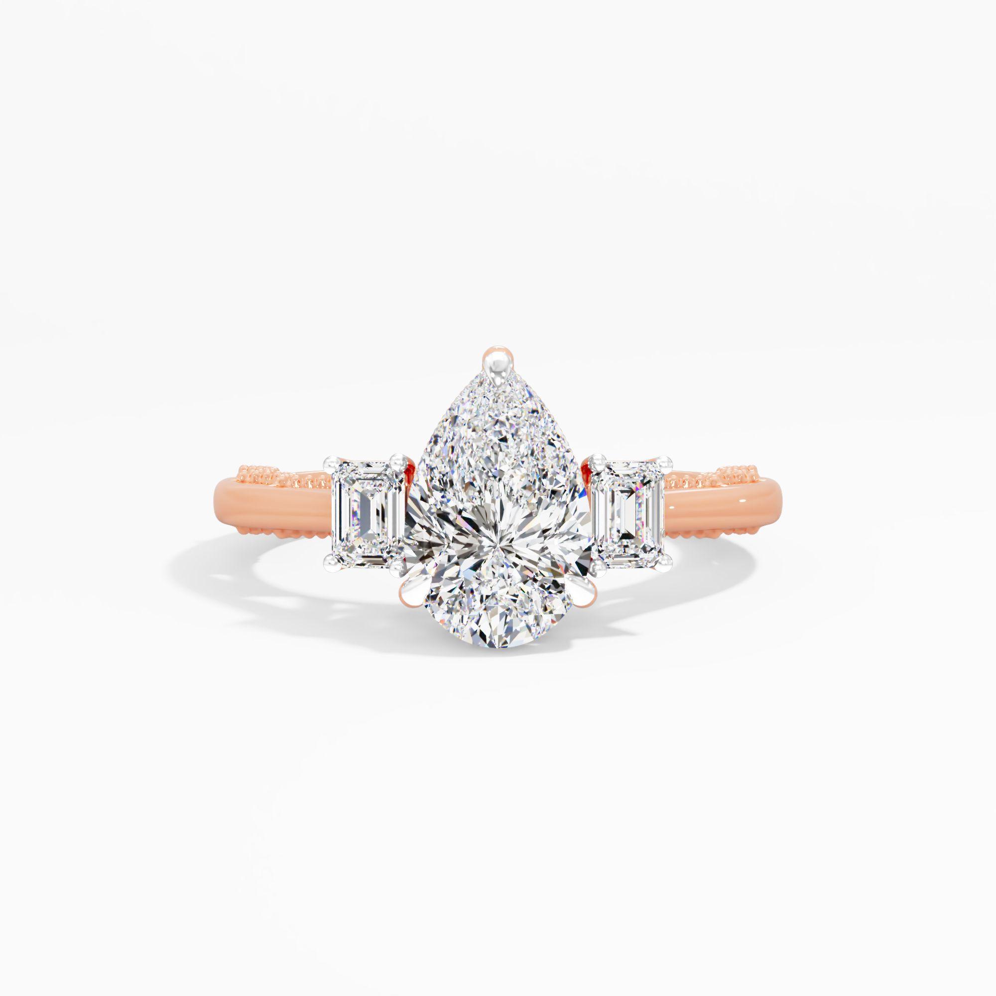 Cherrydrop Beam 3 Stone Engagement Ring