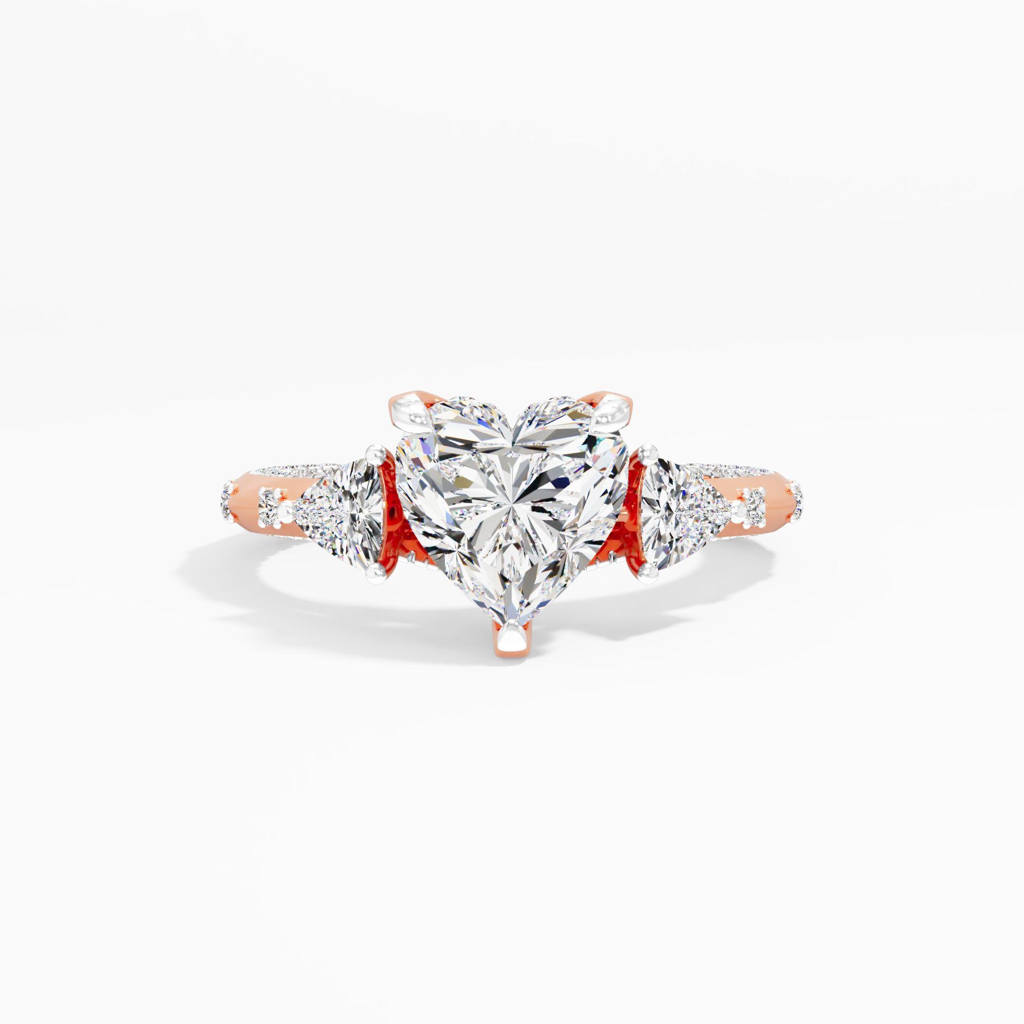 Puredawn Twist 3 Stone Engagement Ring