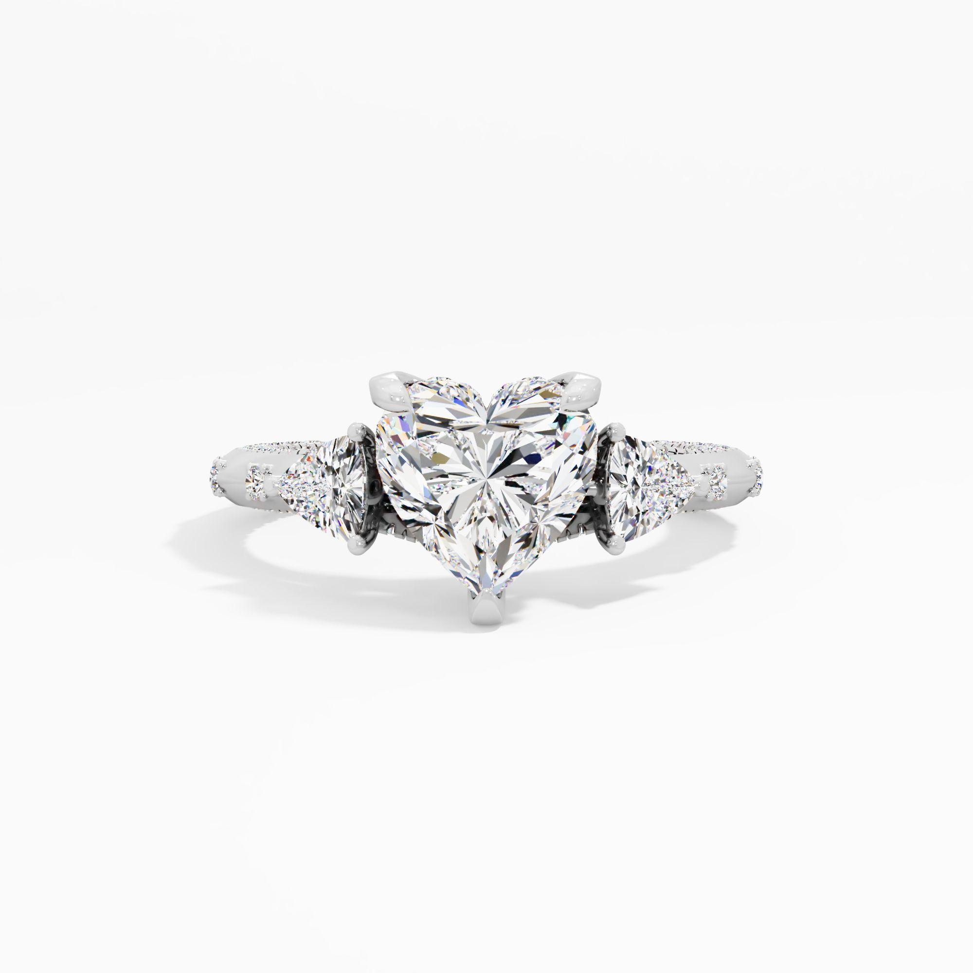 Puredawn Twist 3 Stone Engagement Ring