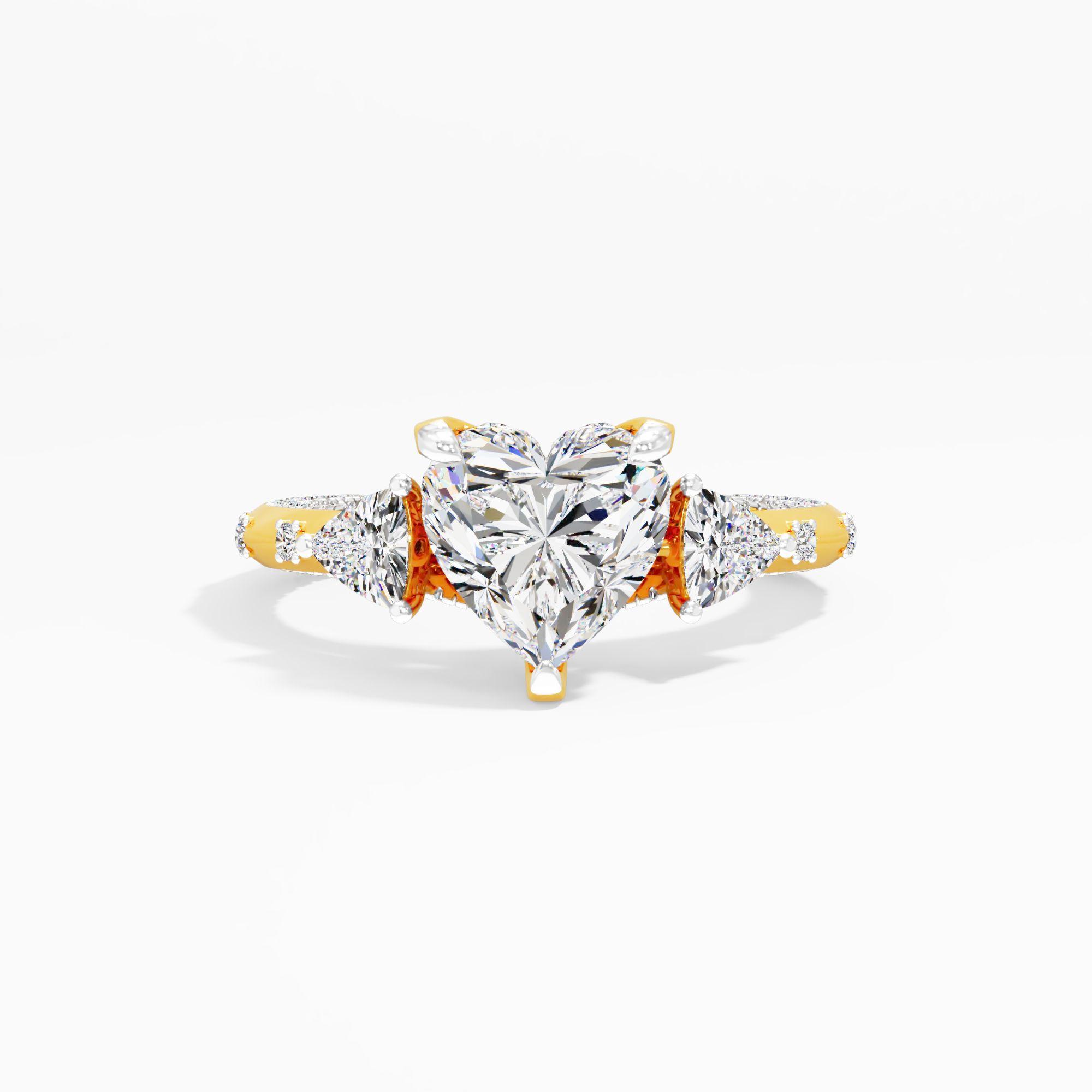 Puredawn Twist 3 Stone Engagement Ring
