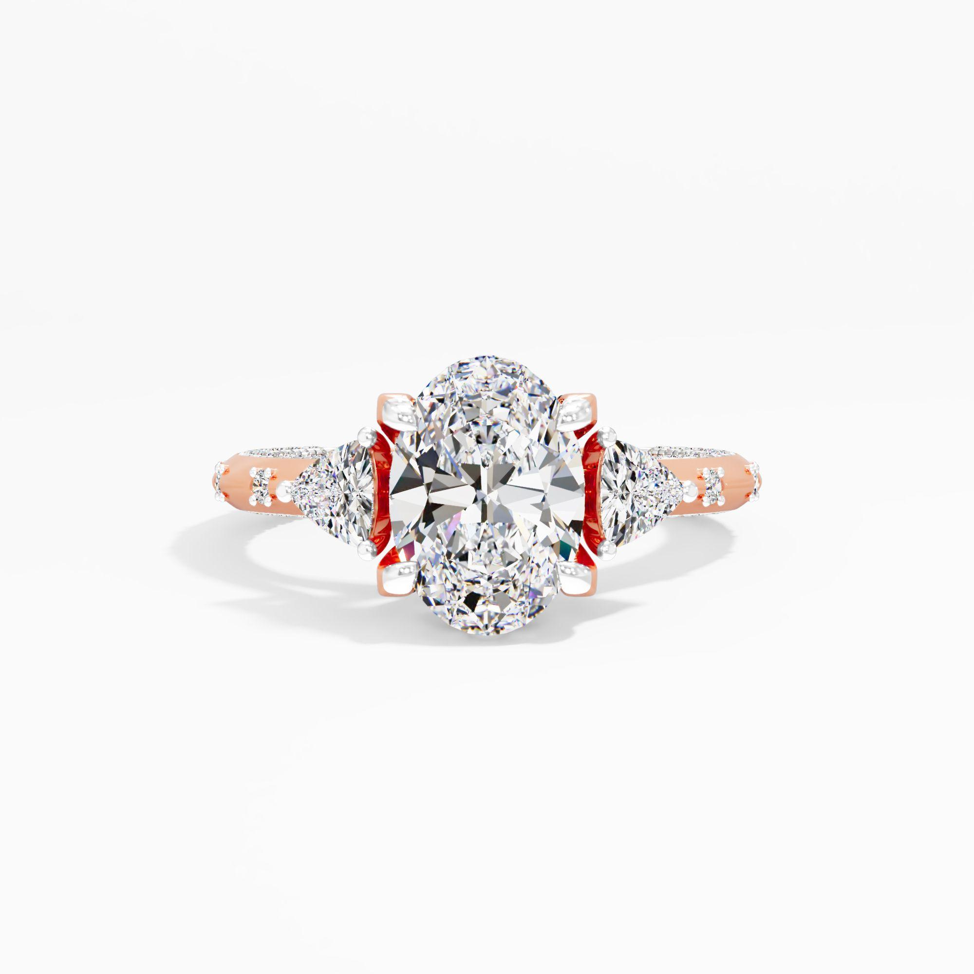 Puredawn Twist 3 Stone Engagement Ring