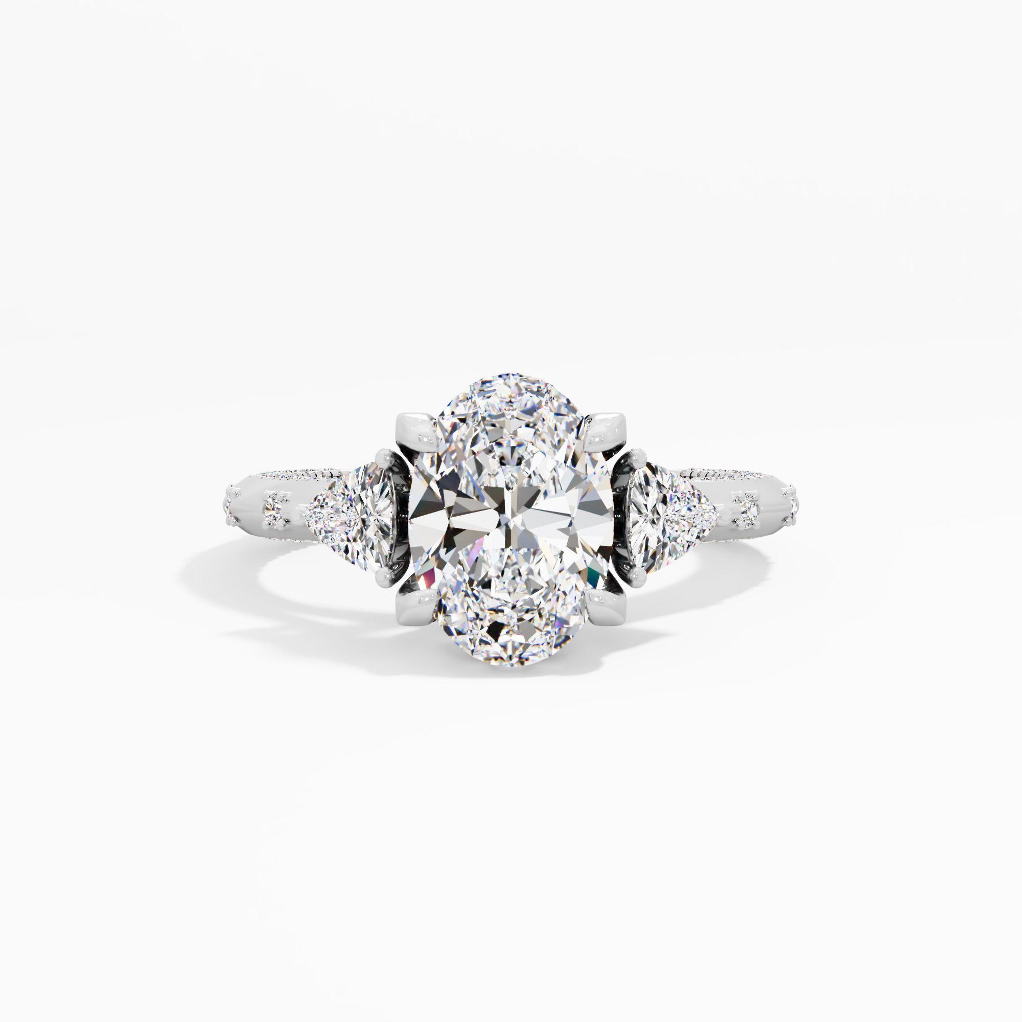 Puredawn Twist 3 Stone Engagement Ring