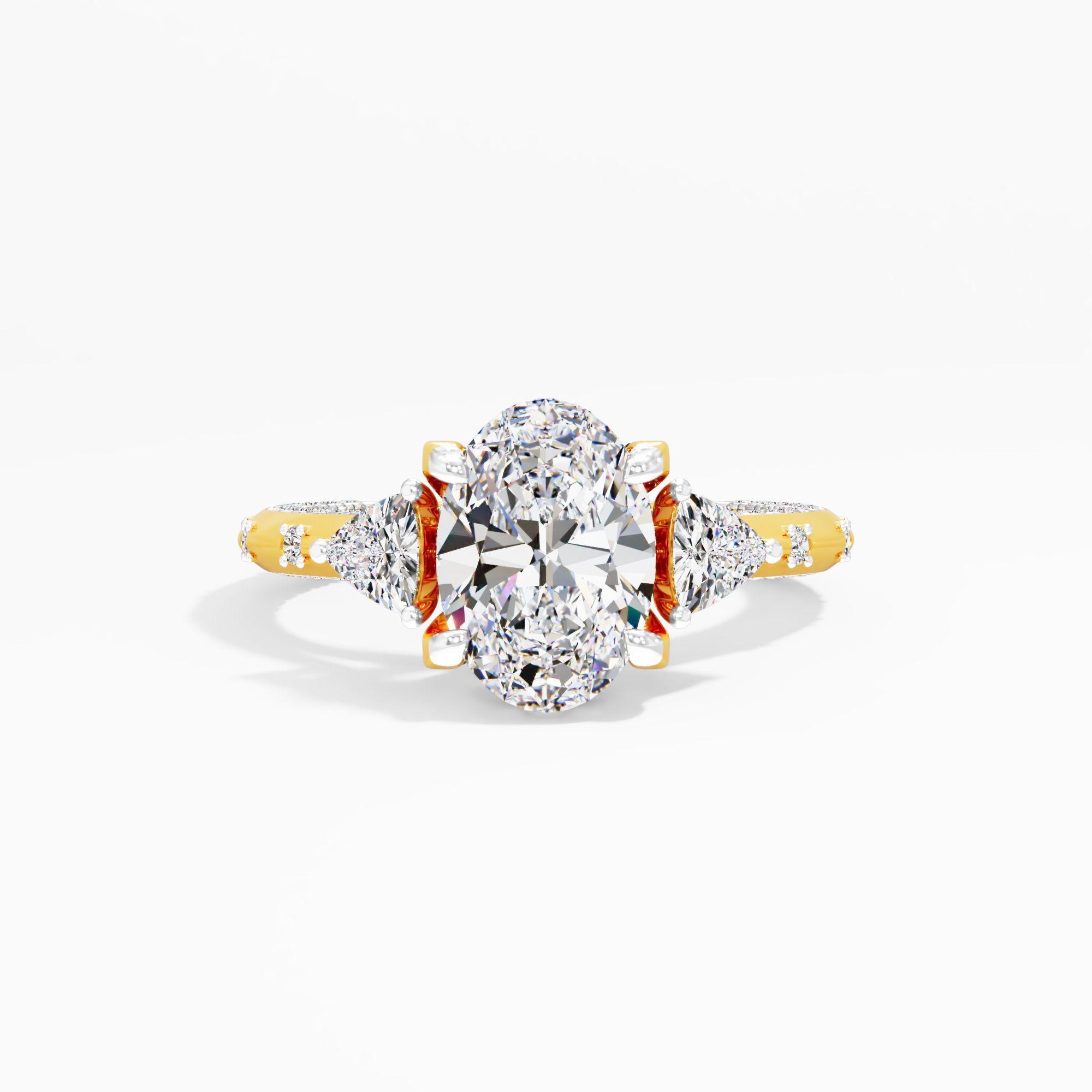 Puredawn Twist 3 Stone Engagement Ring
