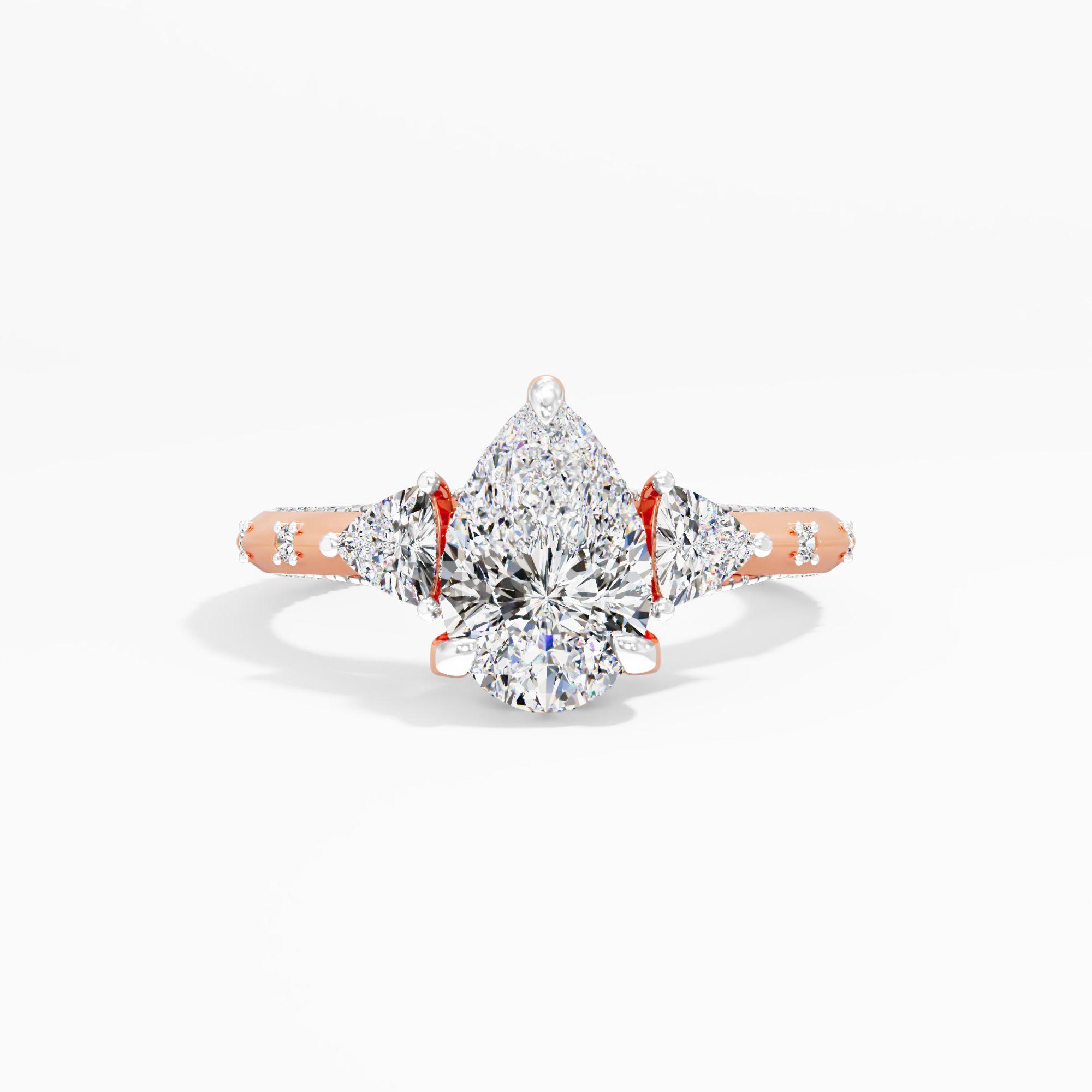 Puredawn Twist 3 Stone Engagement Ring