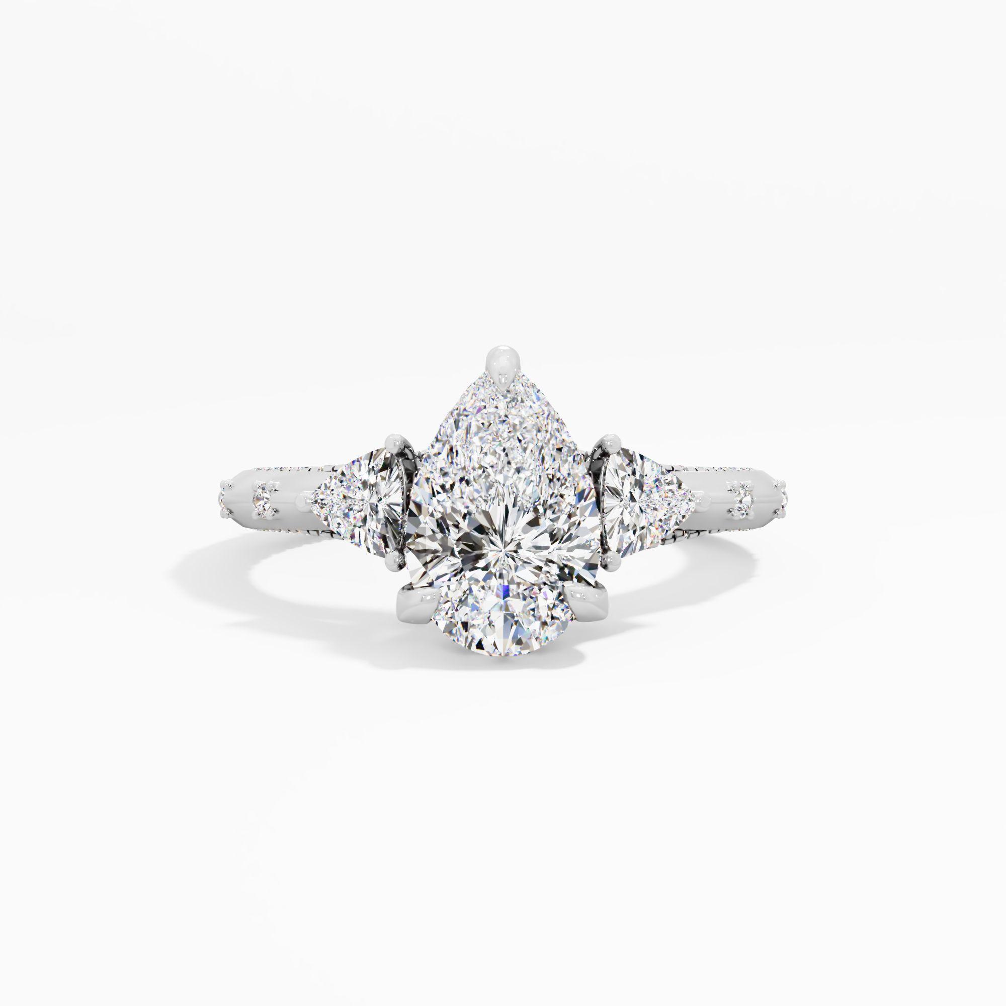 Puredawn Twist 3 Stone Engagement Ring