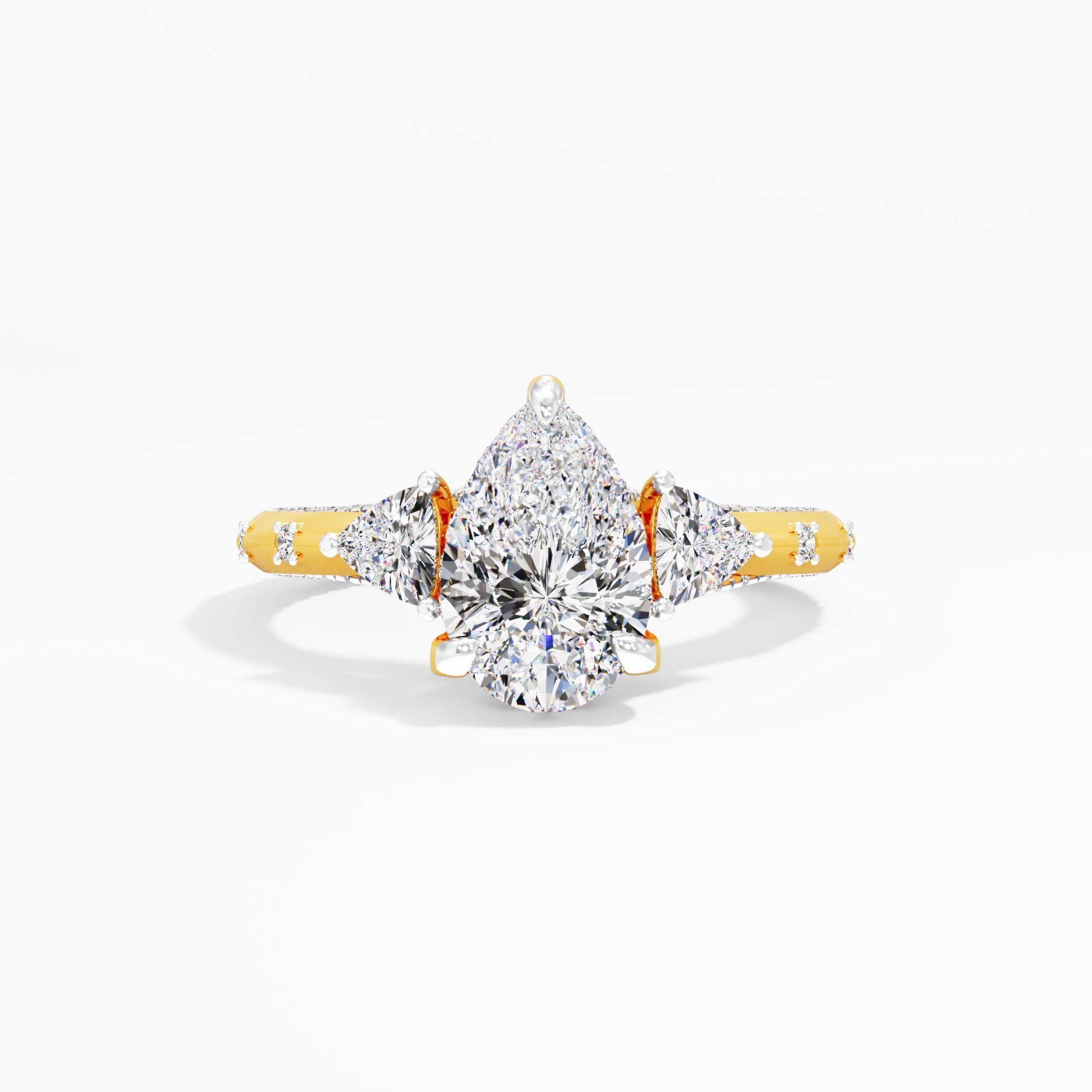 Puredawn Twist 3 Stone Engagement Ring
