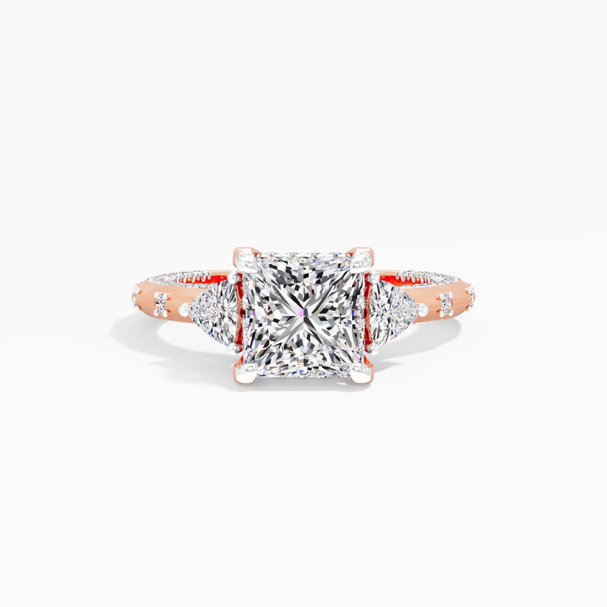 Puredawn Twist 3 Stone Engagement Ring