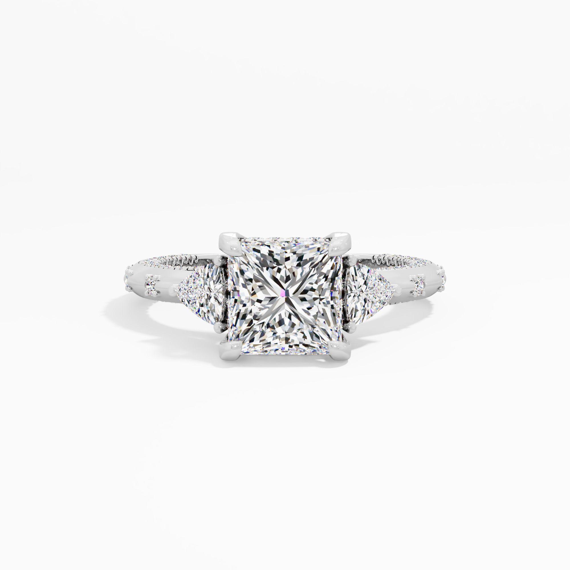 Puredawn Twist 3 Stone Engagement Ring