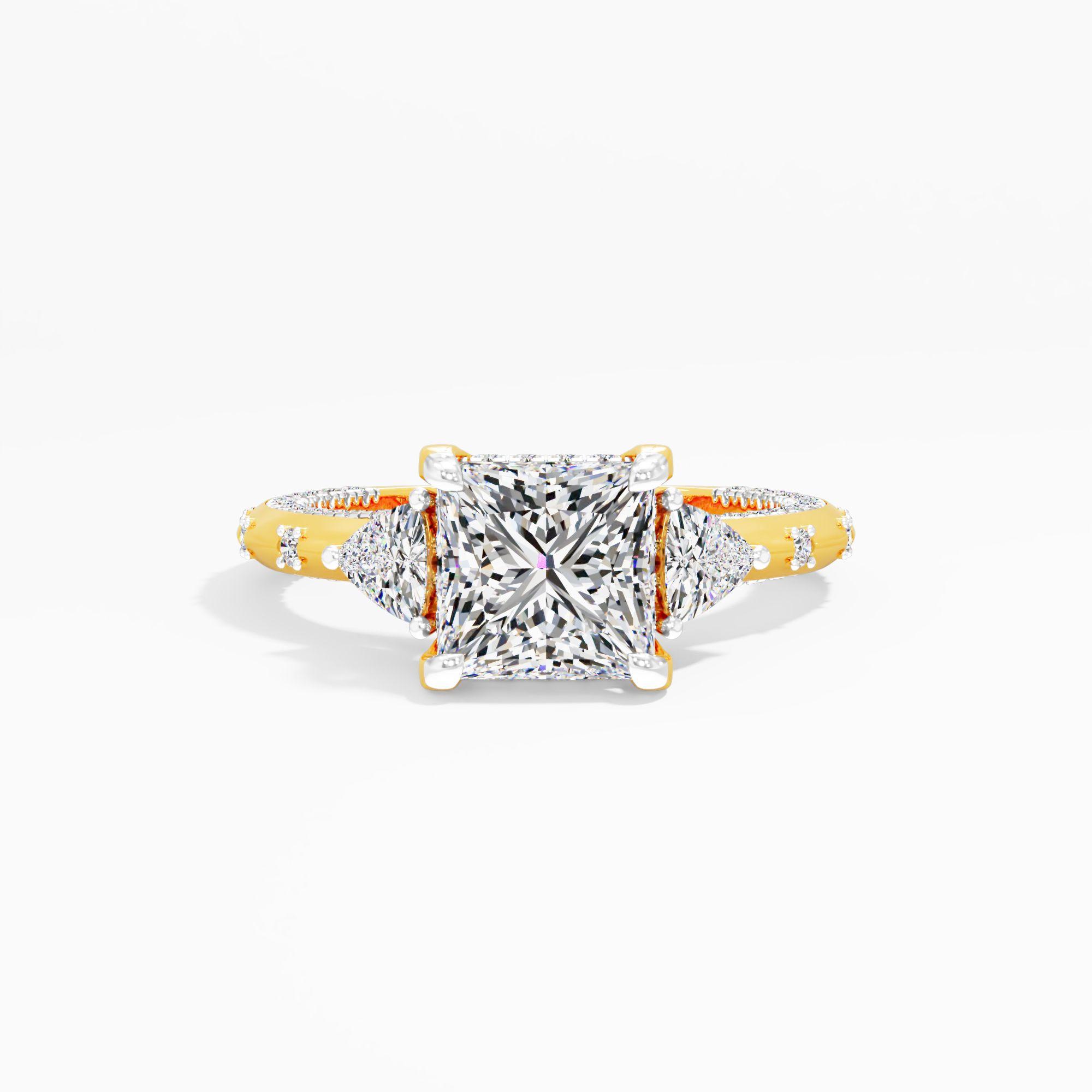 Puredawn Twist 3 Stone Engagement Ring