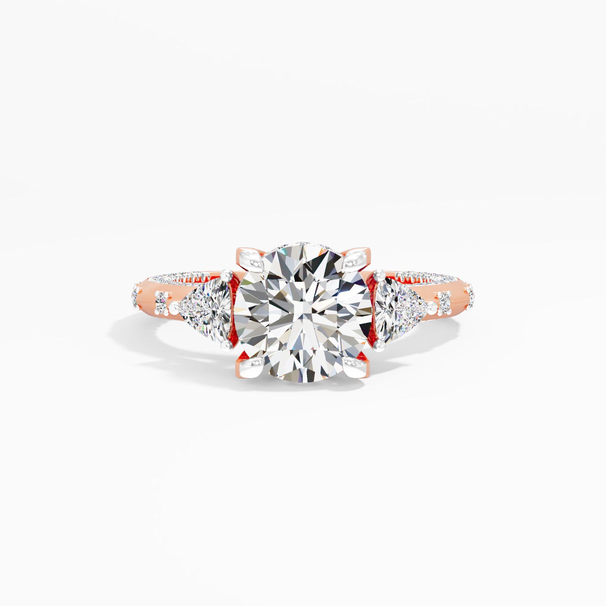 Puredawn Twist 3 Stone Engagement Ring