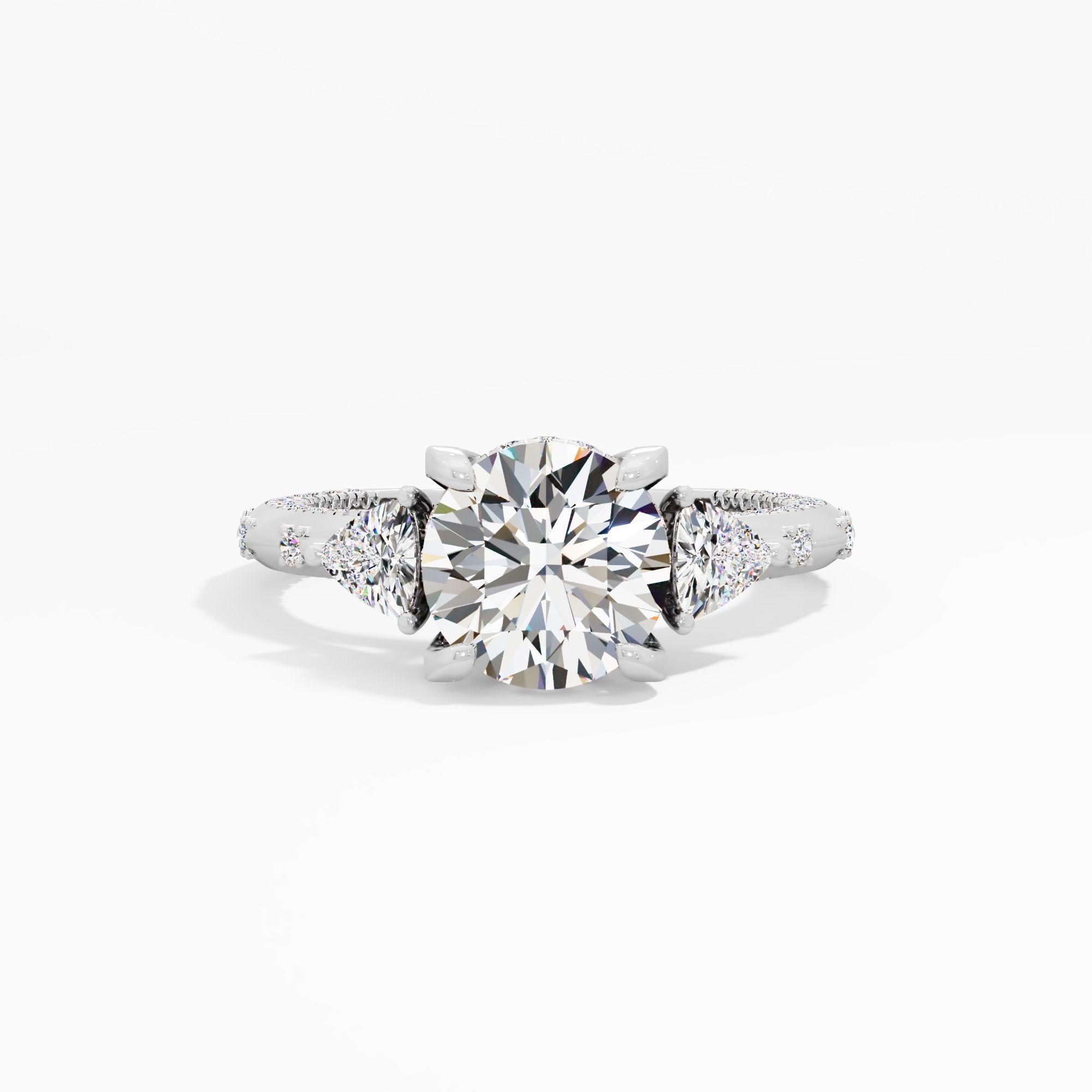 Puredawn Twist 3 Stone Engagement Ring
