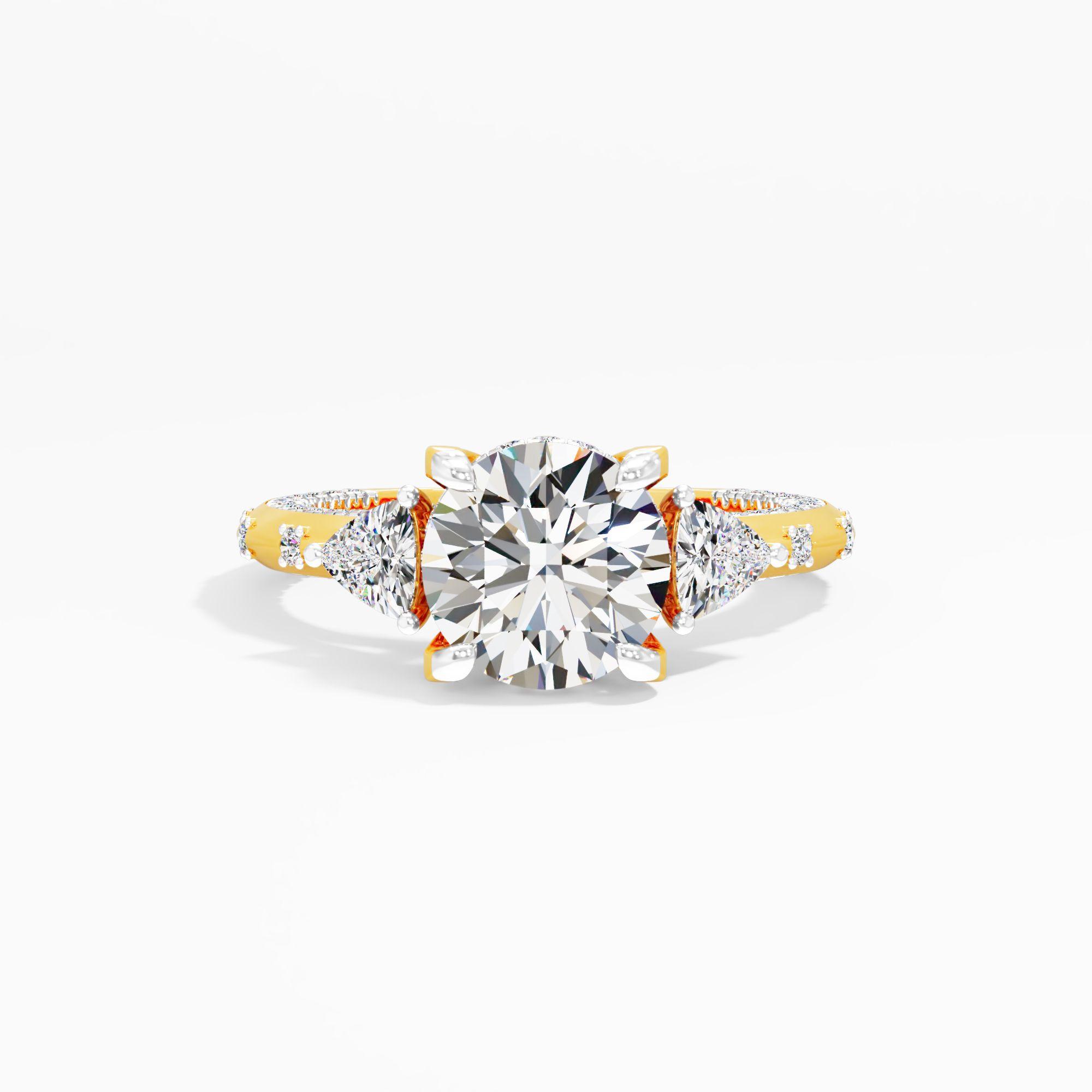 Puredawn Twist 3 Stone Engagement Ring
