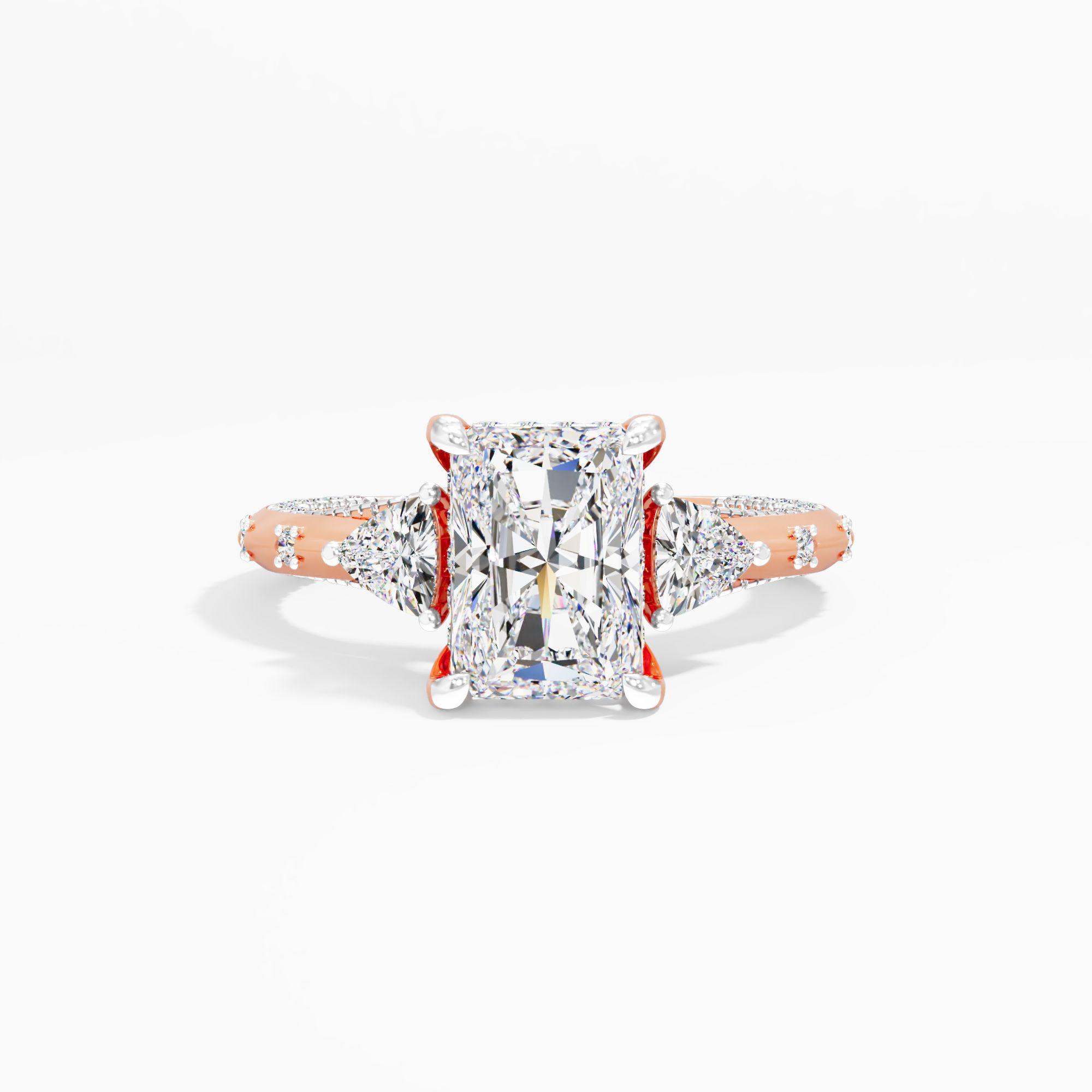 Puredawn Twist 3 Stone Engagement Ring