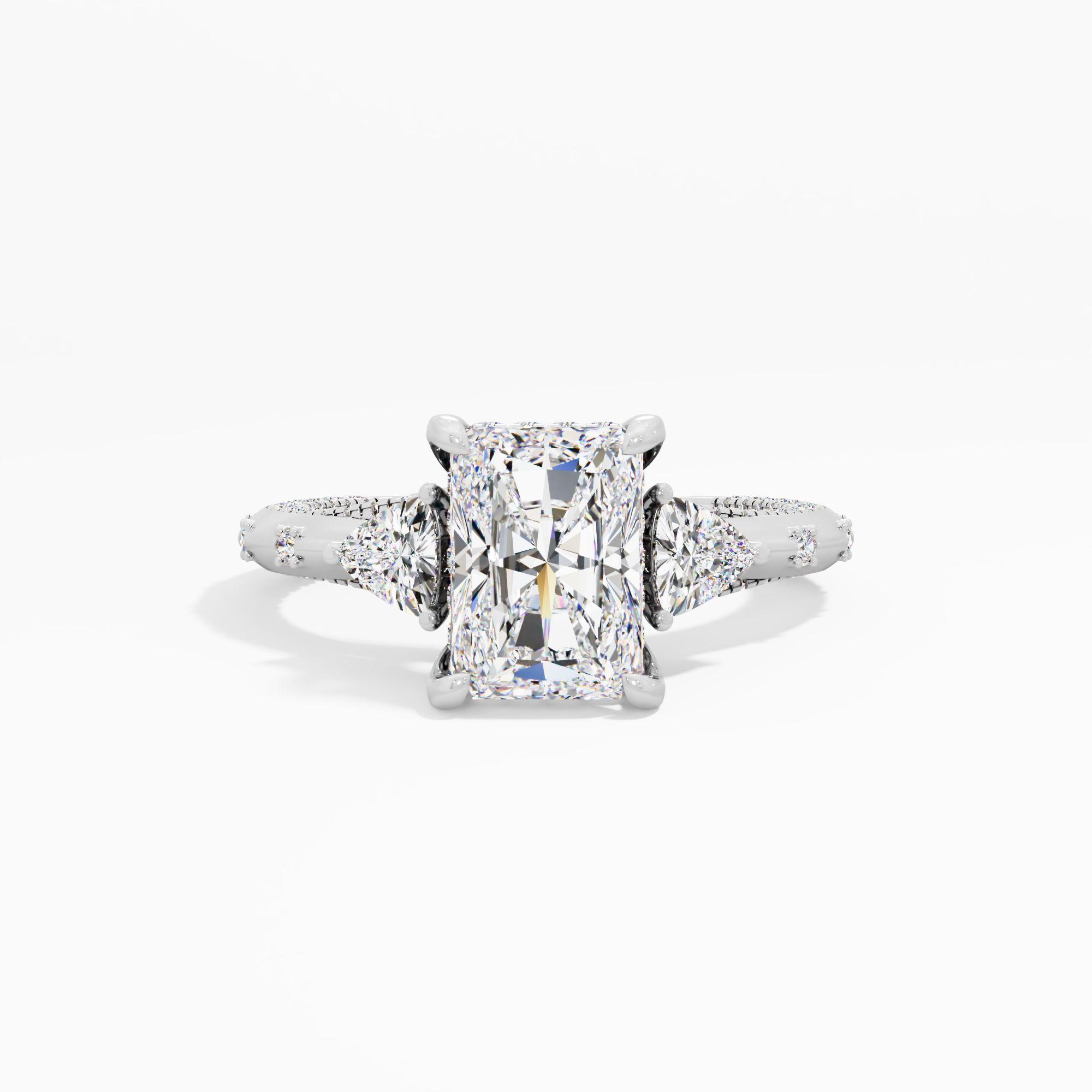 Puredawn Twist 3 Stone Engagement Ring
