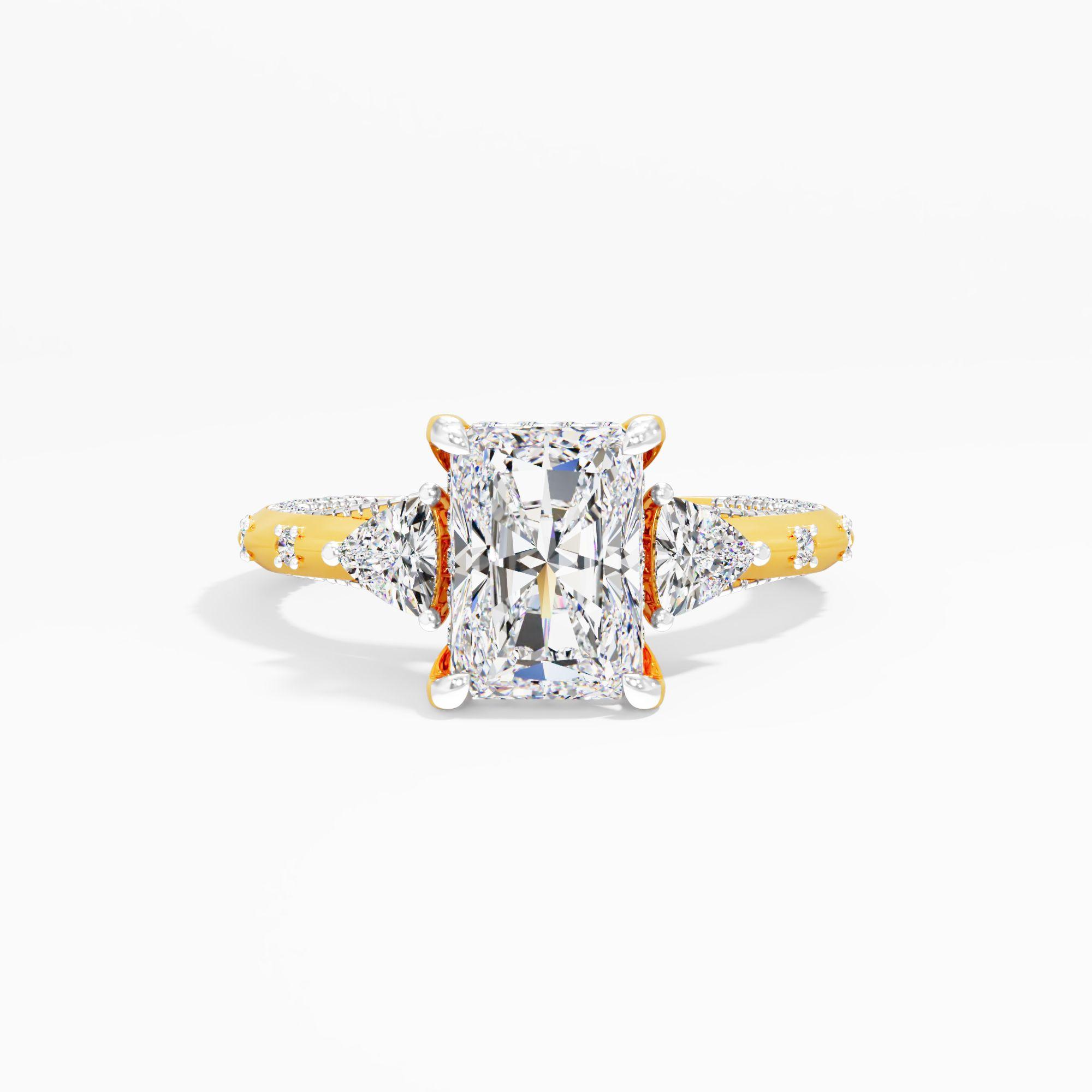 Puredawn Twist 3 Stone Engagement Ring