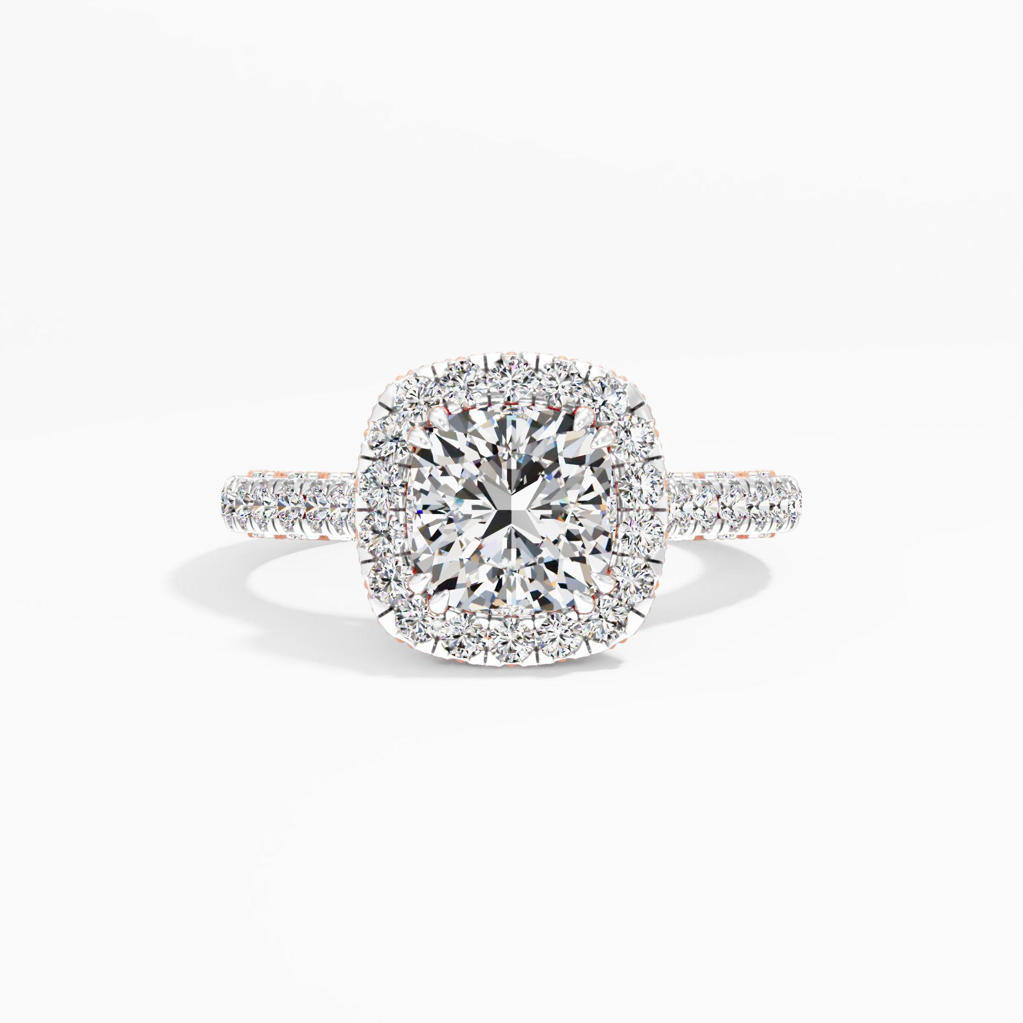 Cottontide Halo Solitaire Engagement Ring