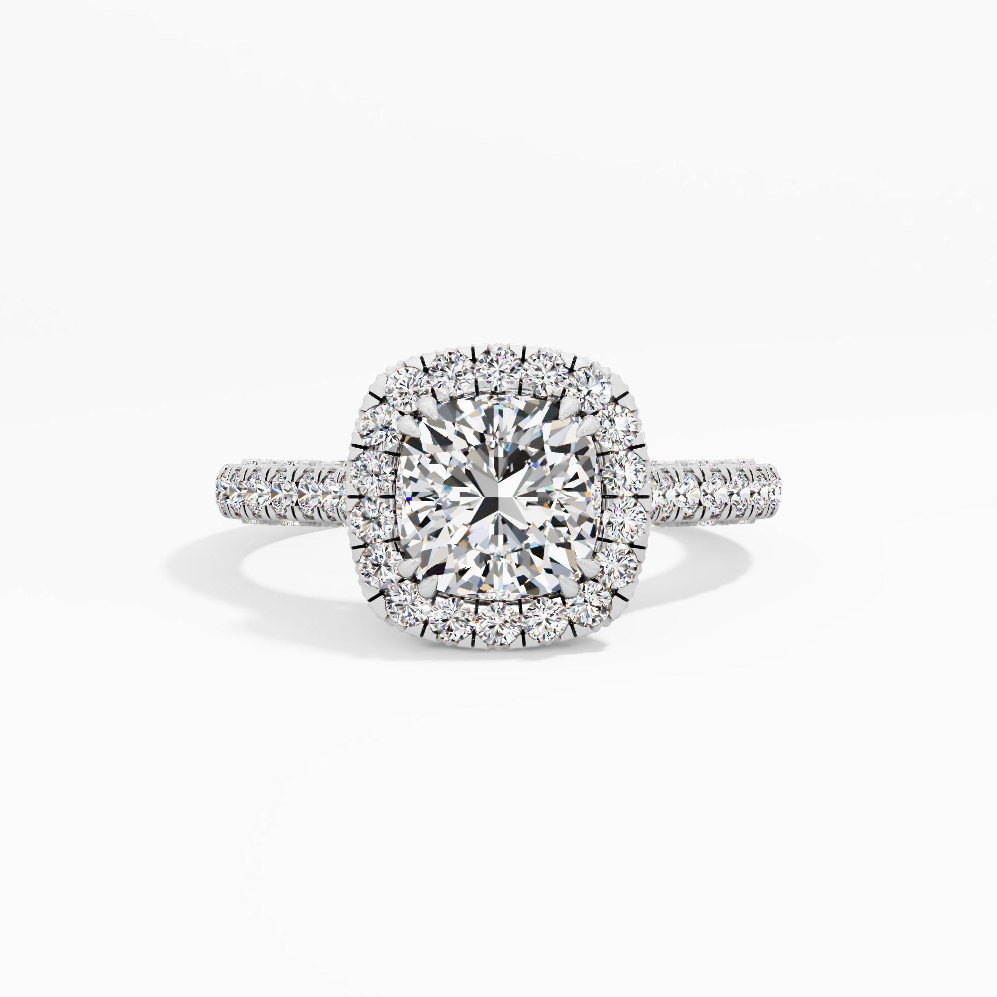 Cottontide Halo Solitaire Engagement Ring