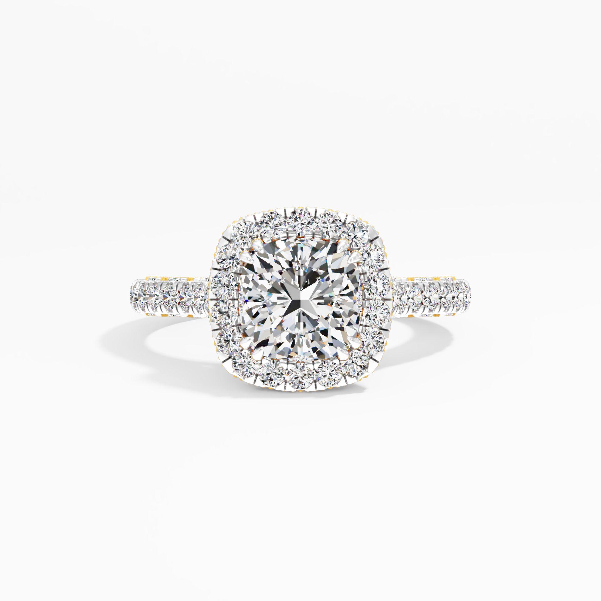 Cottontide Halo Solitaire Engagement Ring