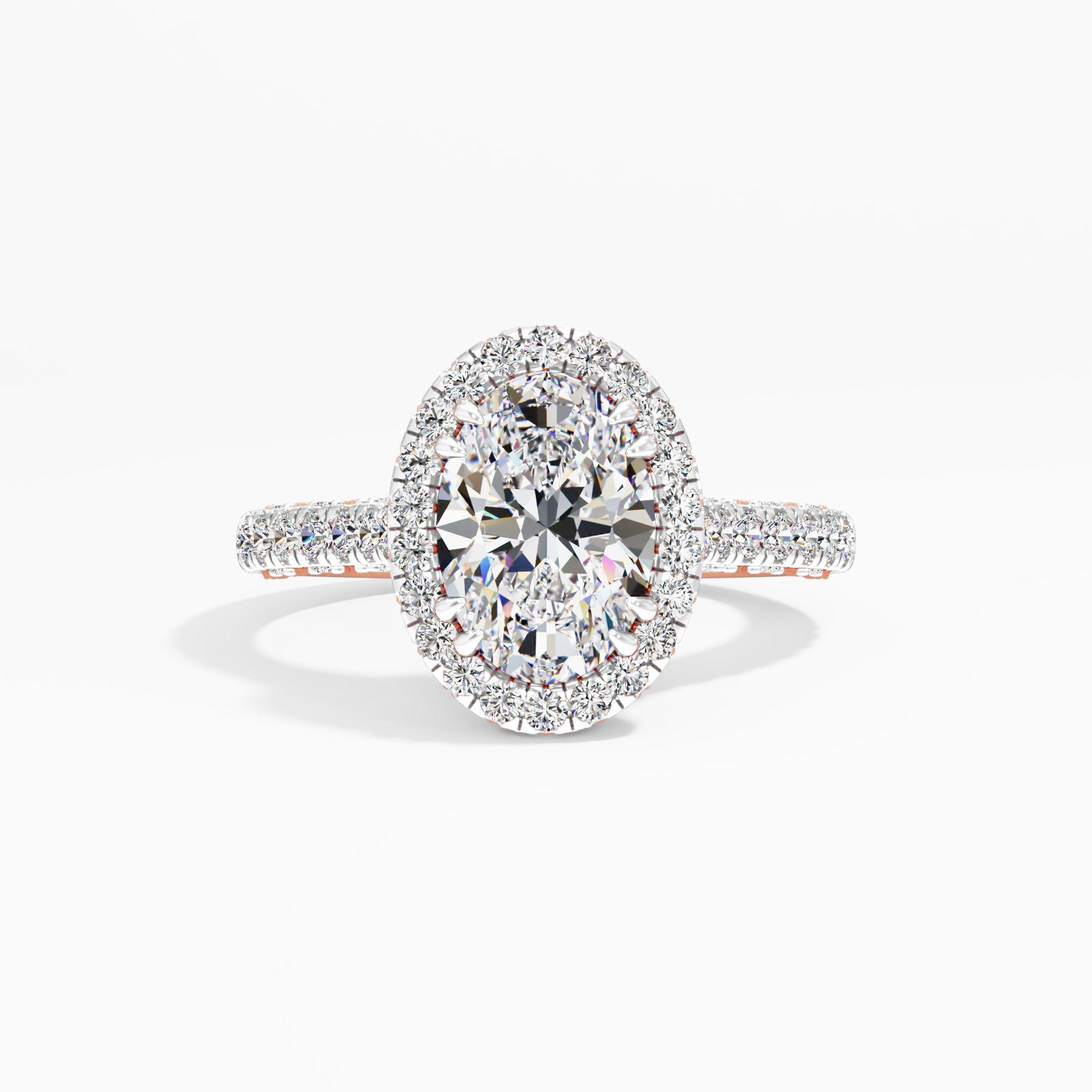 Cottontide Halo Solitaire Engagement Ring
