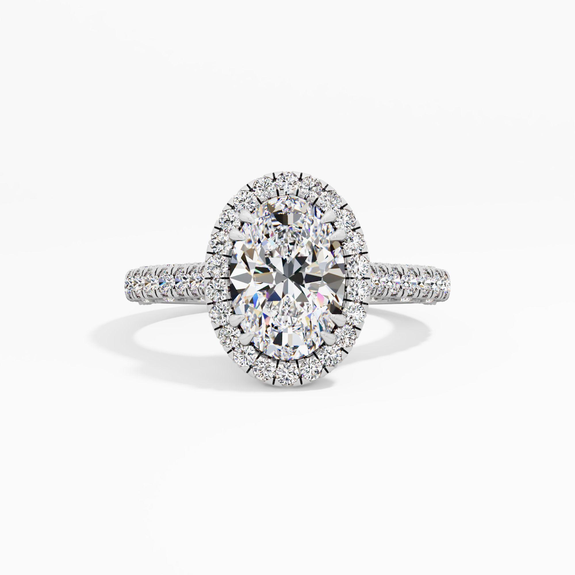 Cottontide Halo Solitaire Engagement Ring