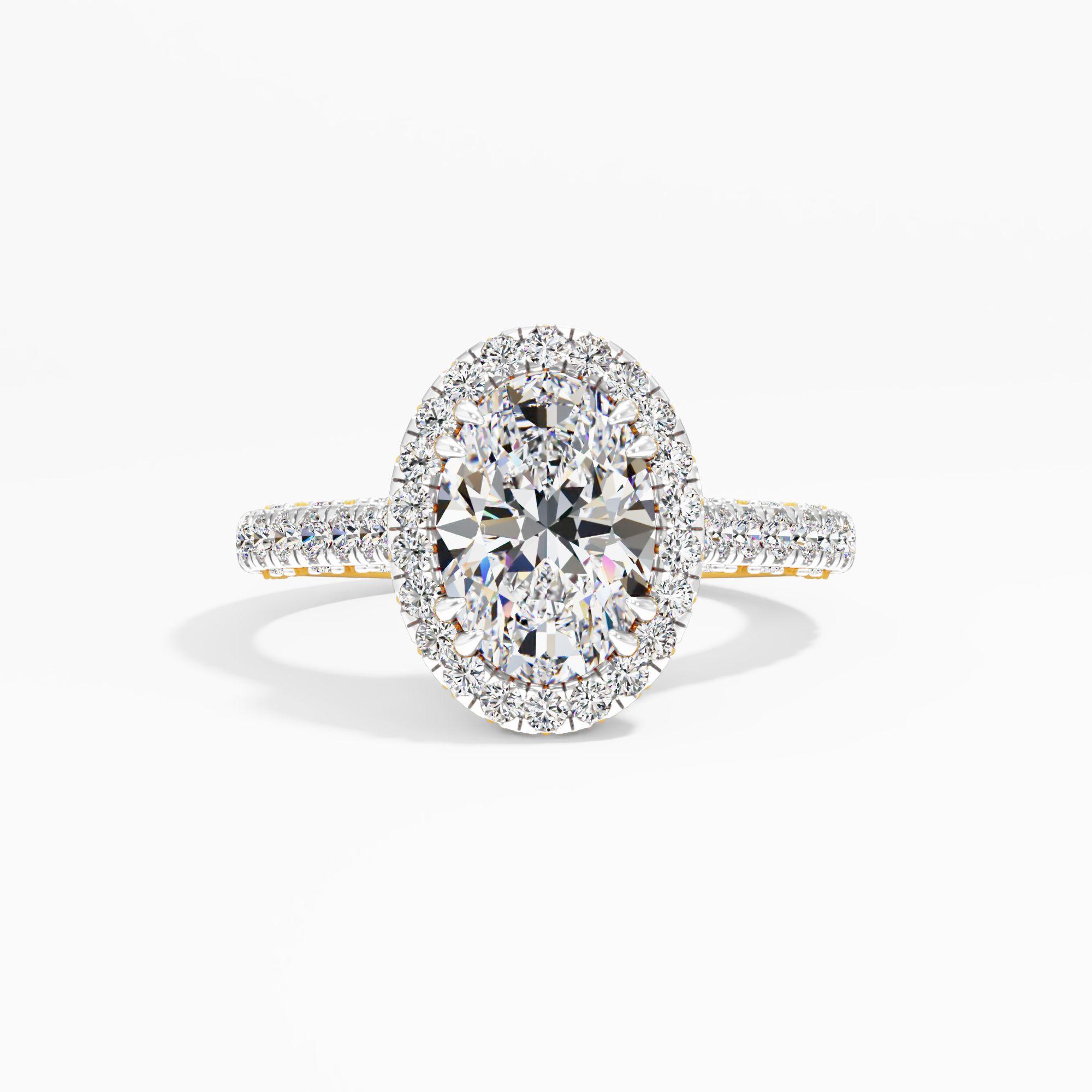 Cottontide Halo Solitaire Engagement Ring