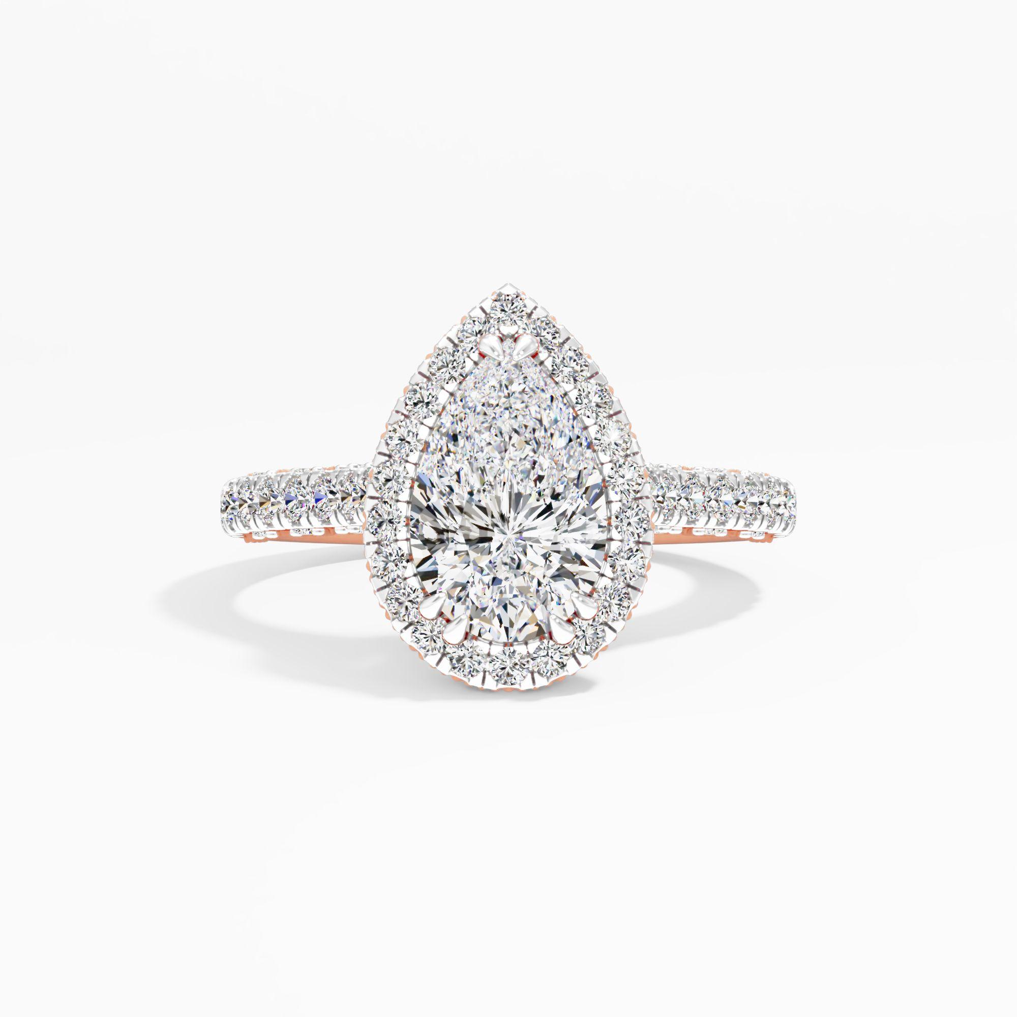 Cottontide Halo Solitaire Engagement Ring