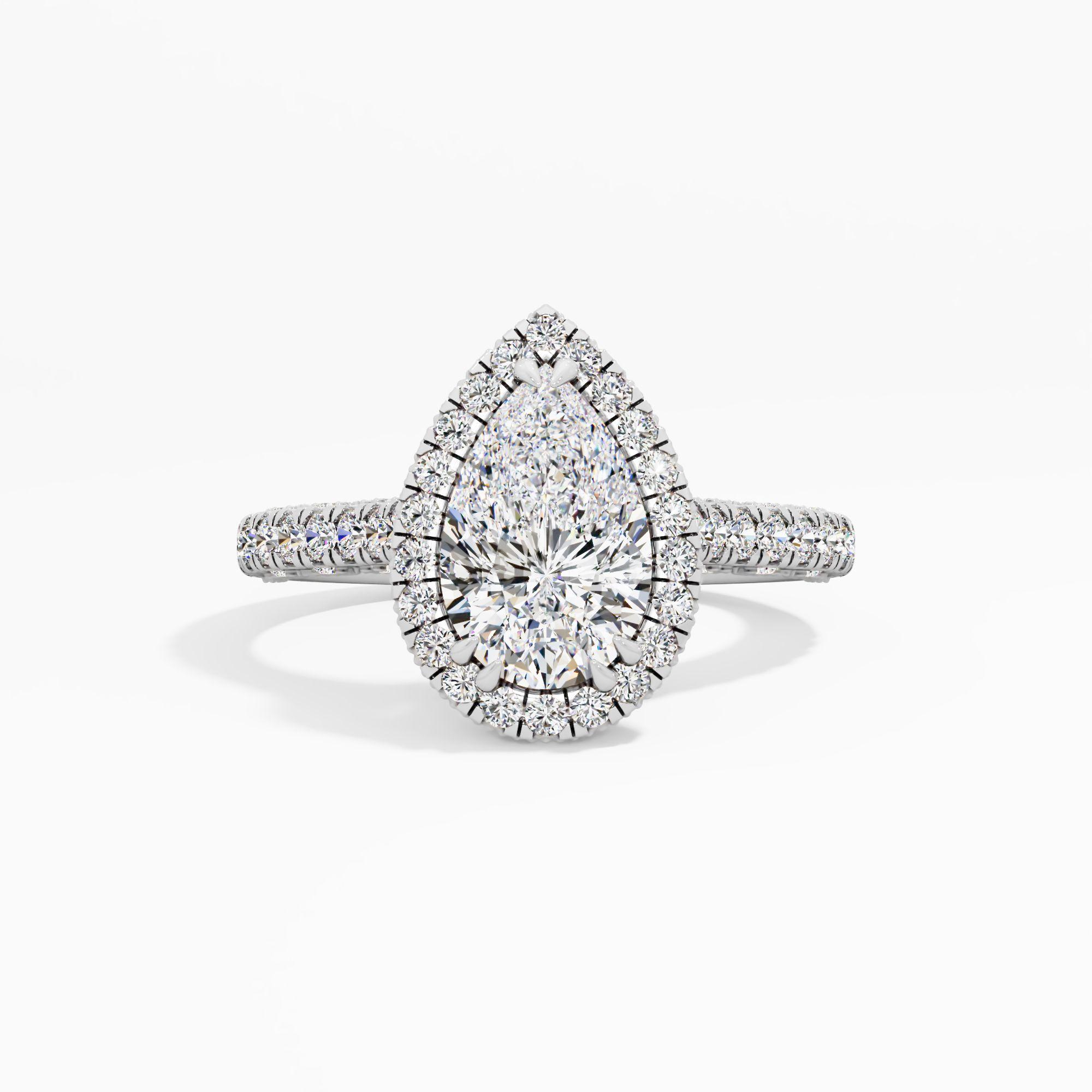 Cottontide Halo Solitaire Engagement Ring
