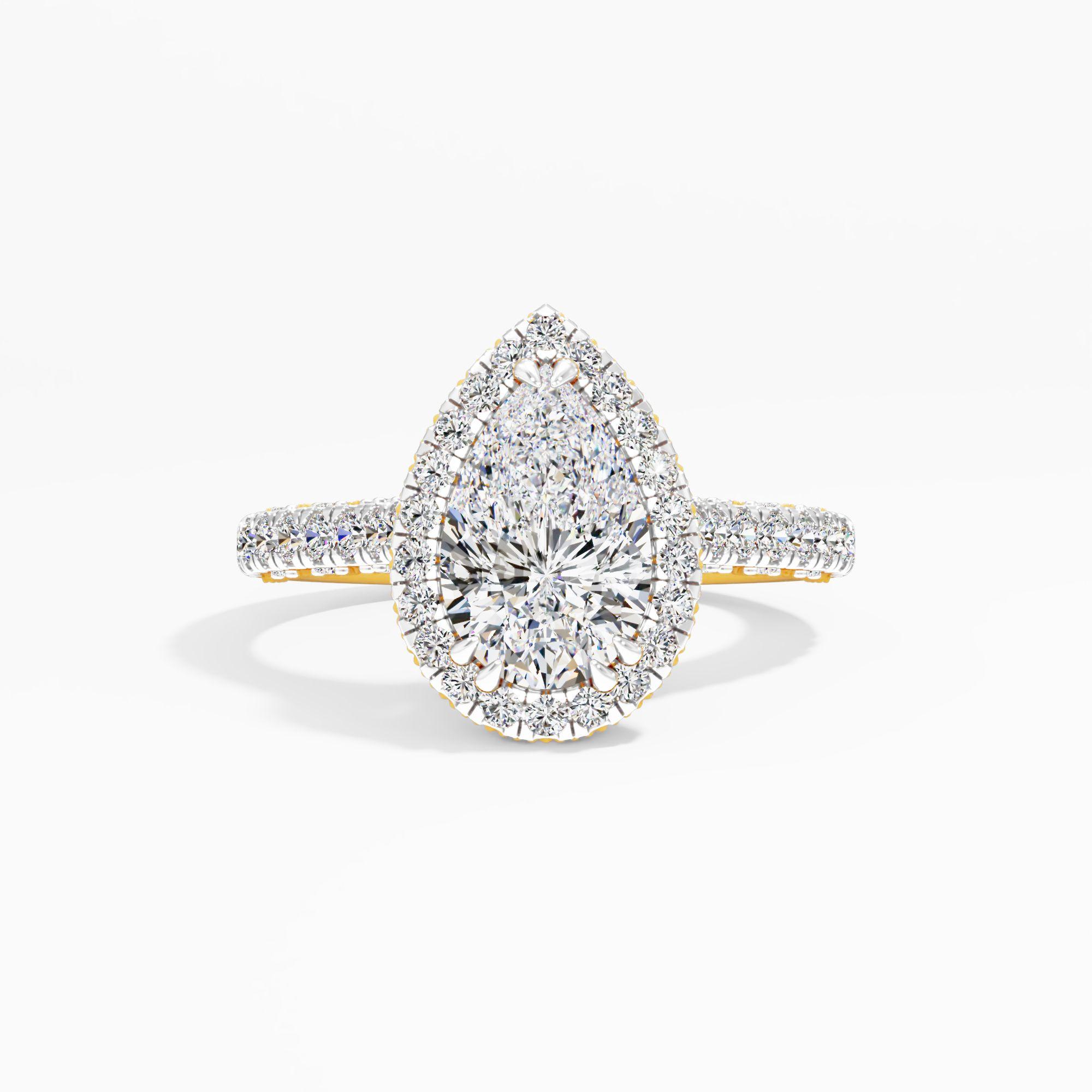 Cottontide Halo Solitaire Engagement Ring