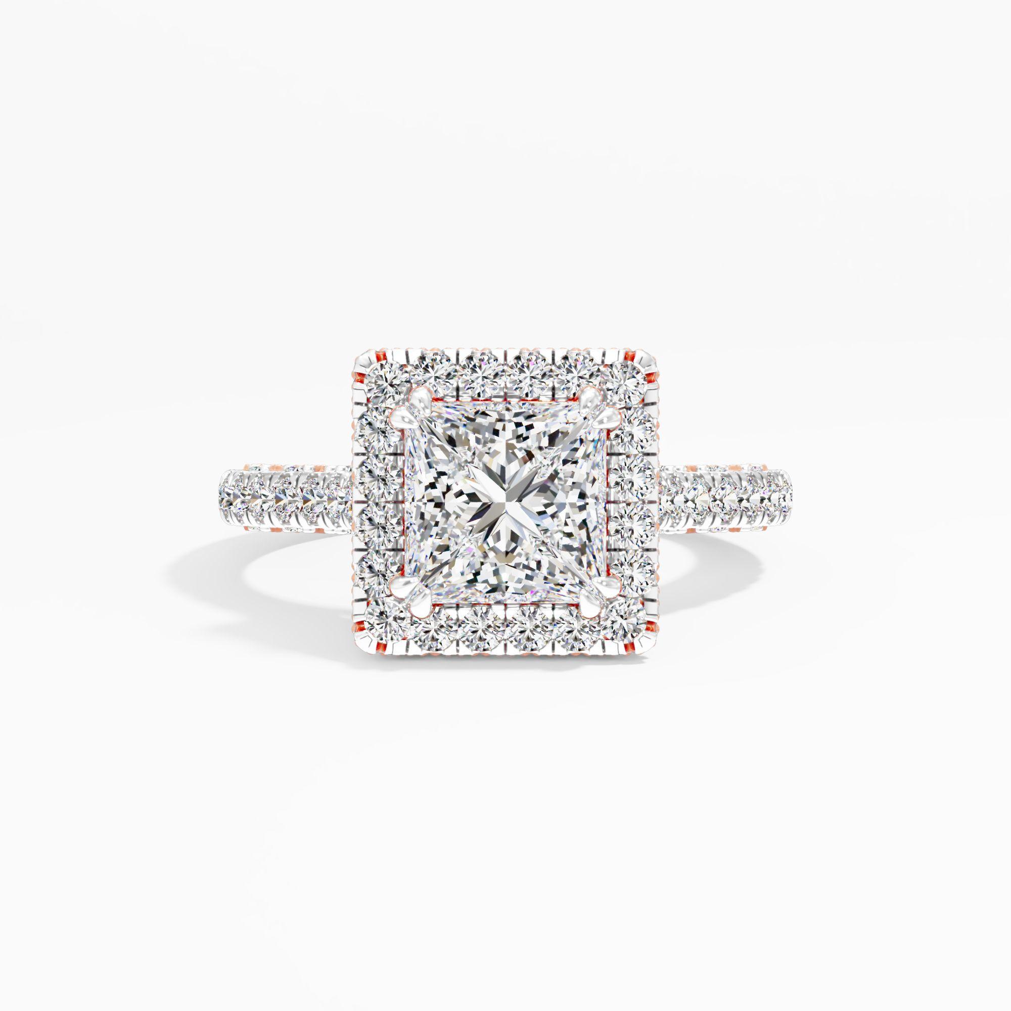 Cottontide Halo Solitaire Engagement Ring