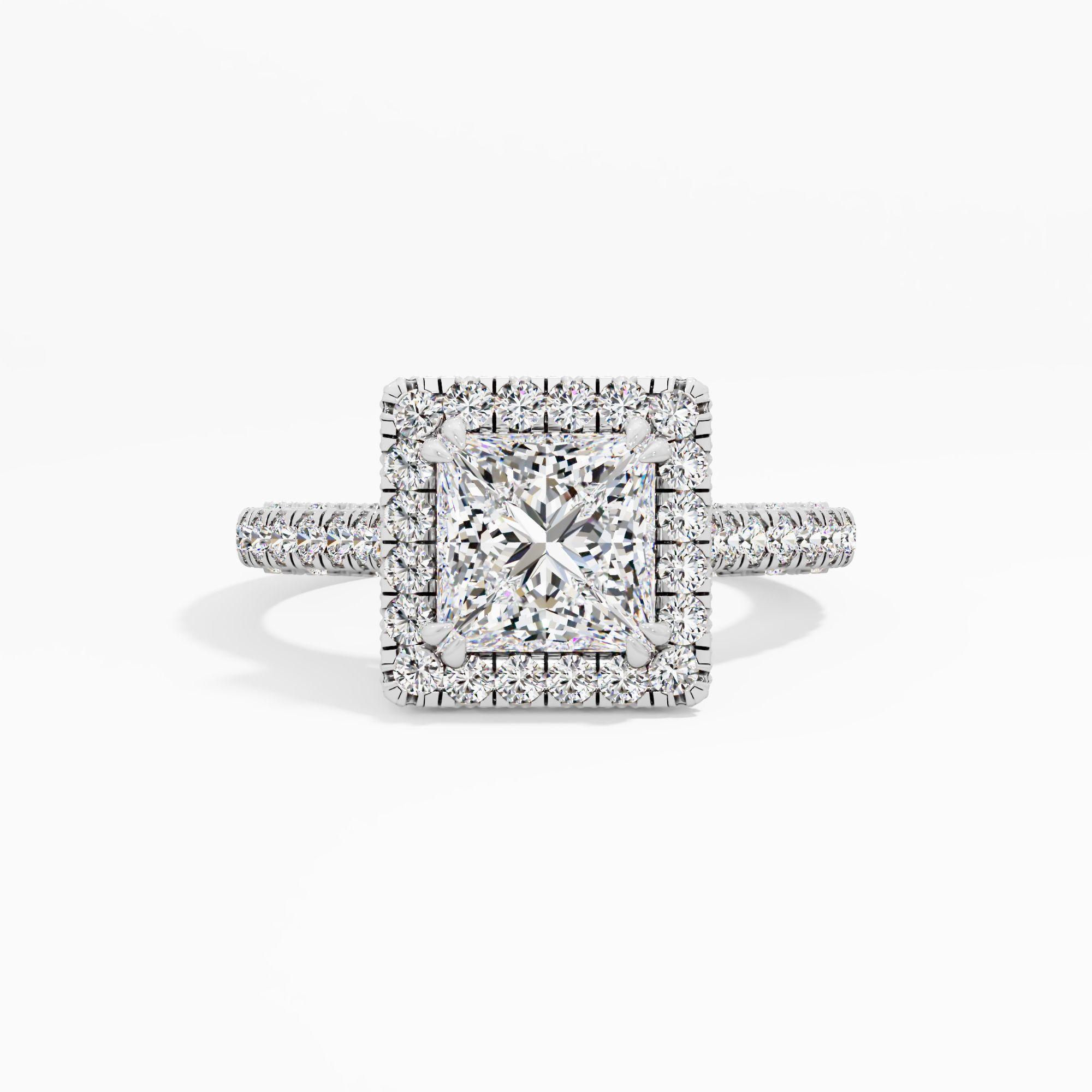 Cottontide Halo Solitaire Engagement Ring