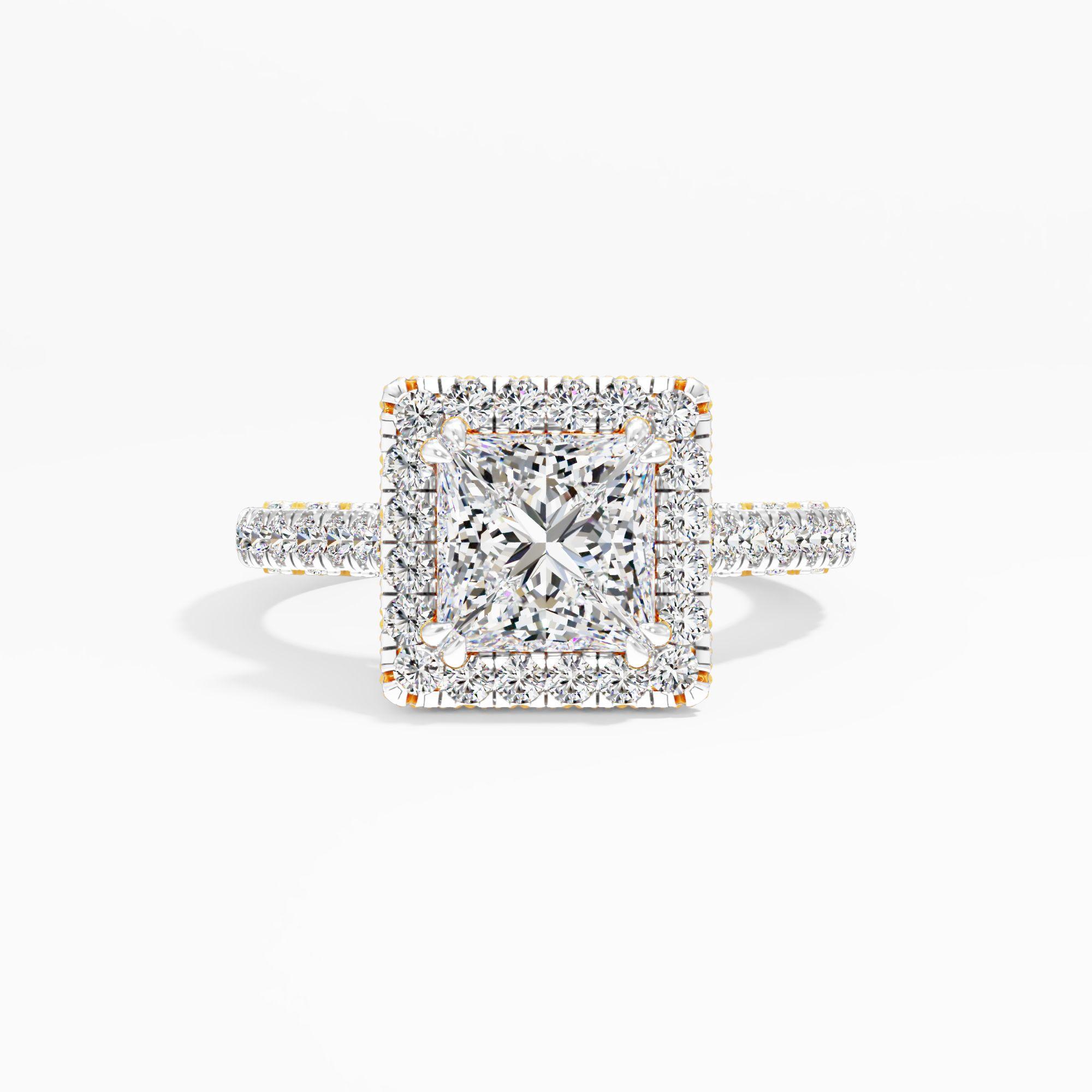 Cottontide Halo Solitaire Engagement Ring
