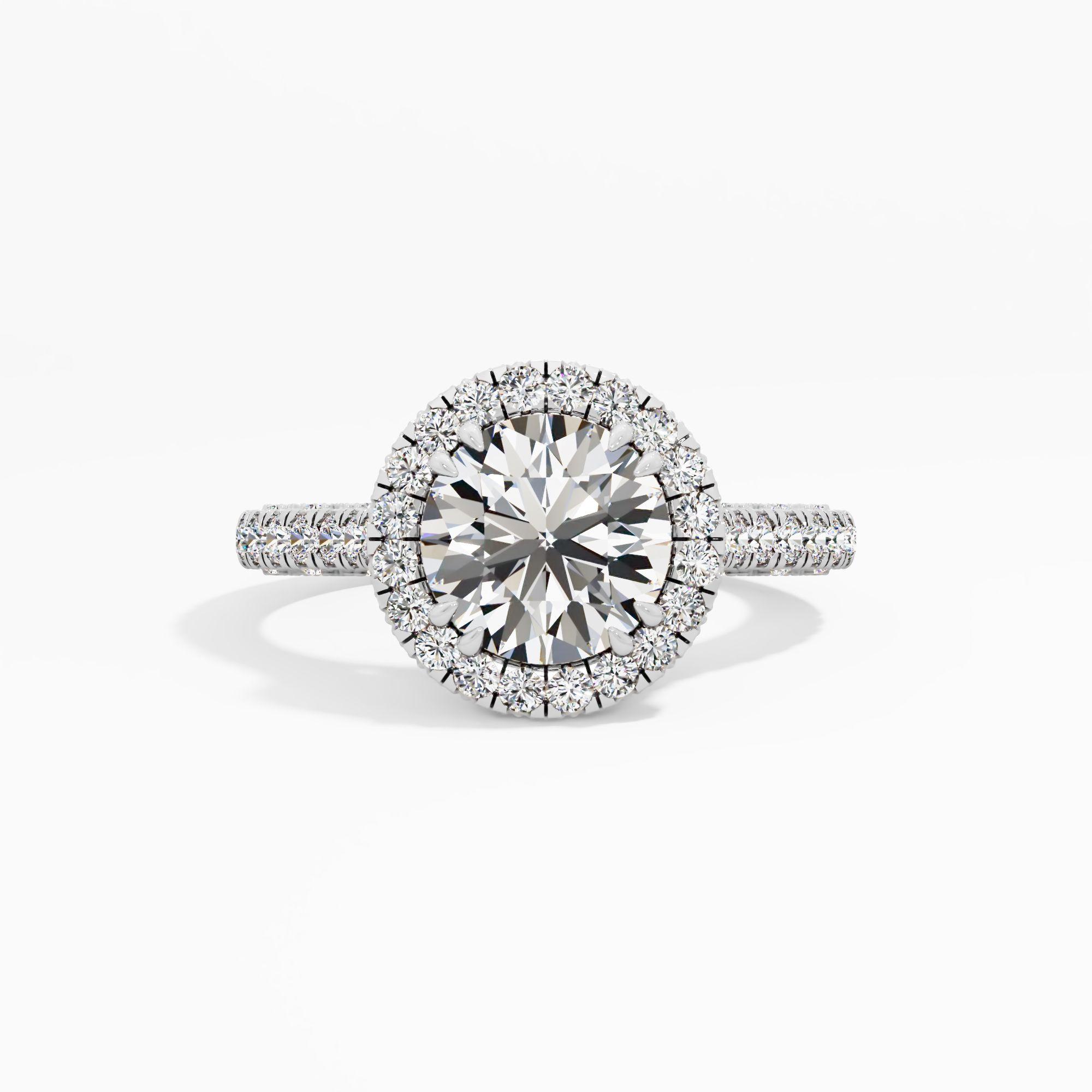 Cottontide Halo Solitaire Engagement Ring