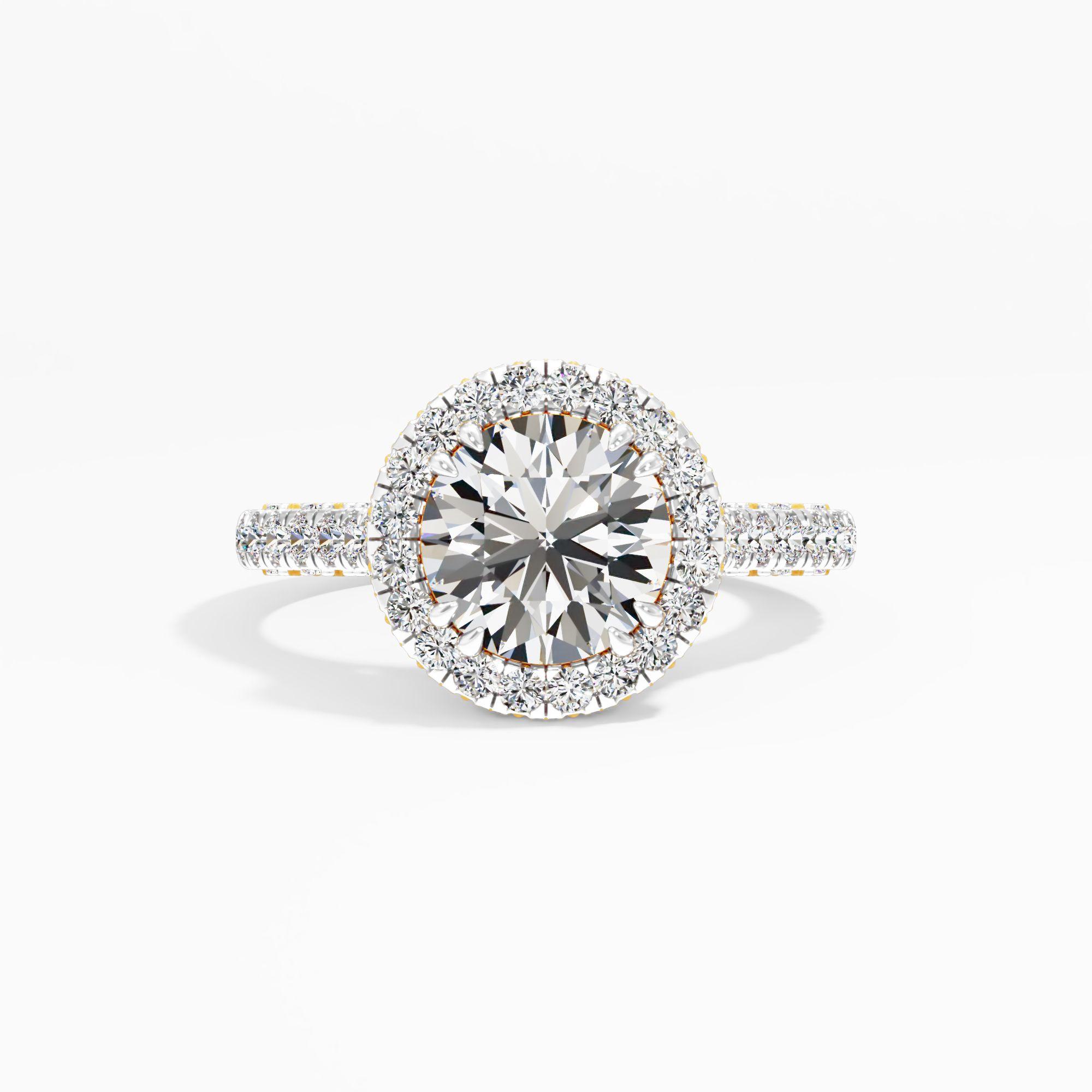Cottontide Halo Solitaire Engagement Ring