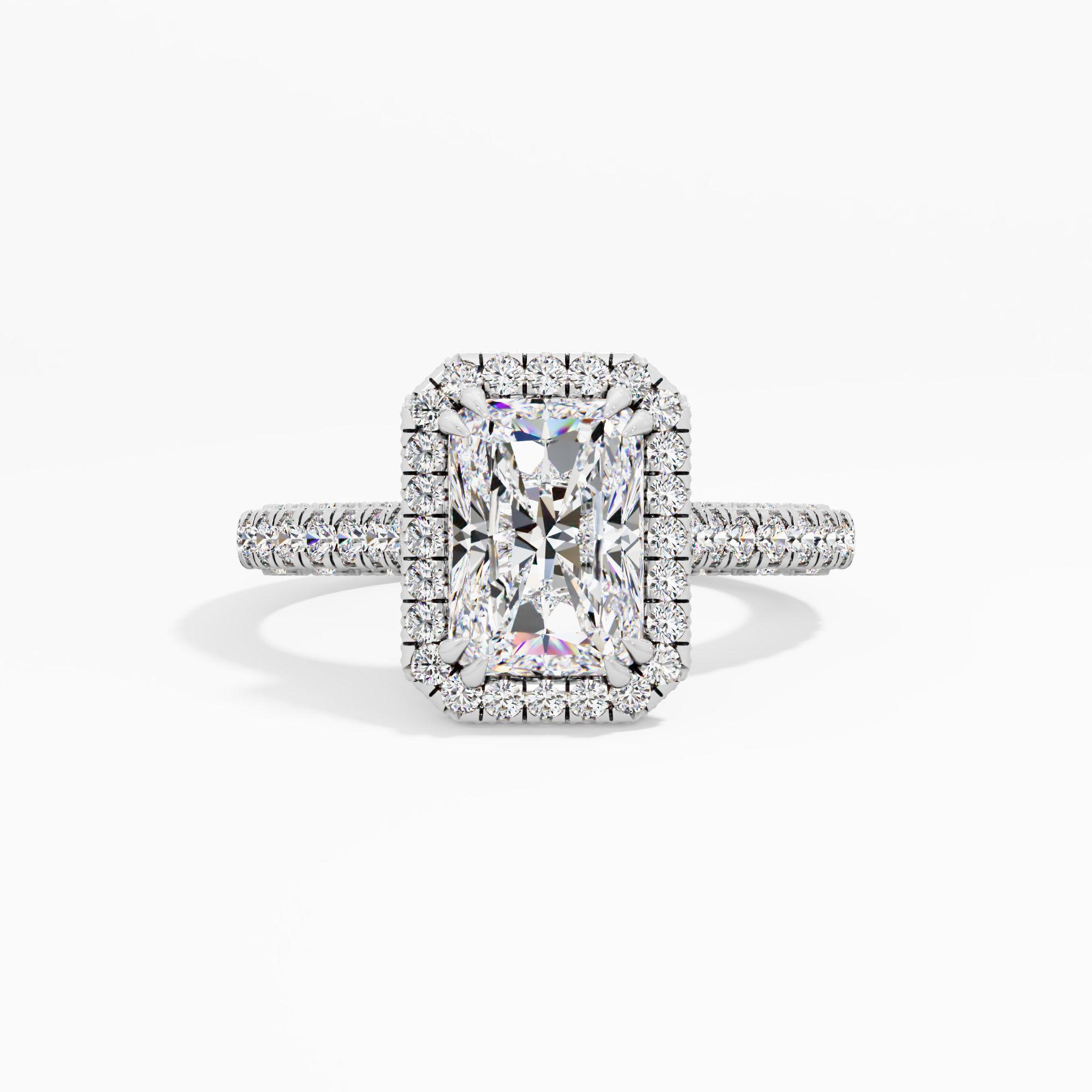 Cottontide Halo Solitaire Engagement Ring