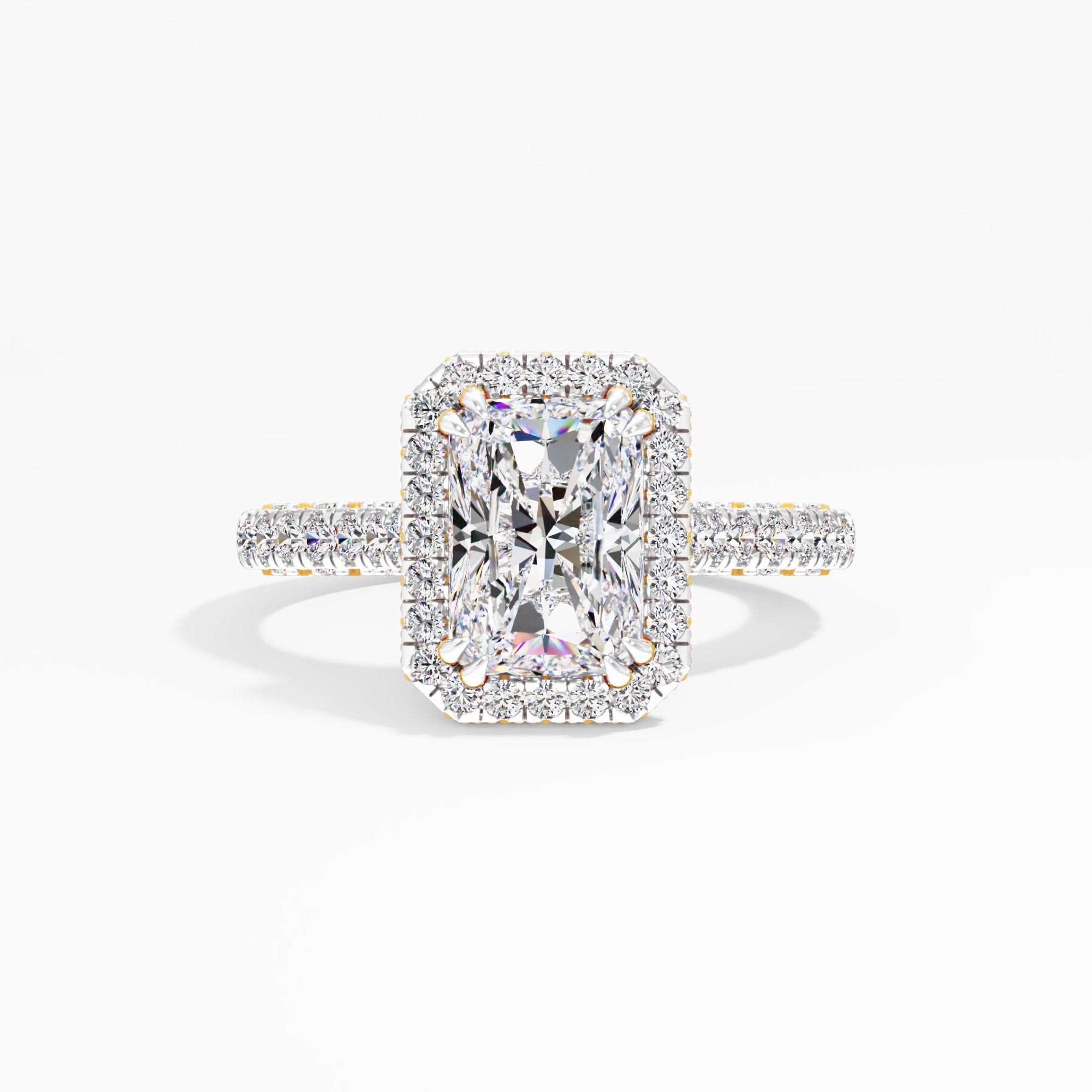 Cottontide Halo Solitaire Engagement Ring