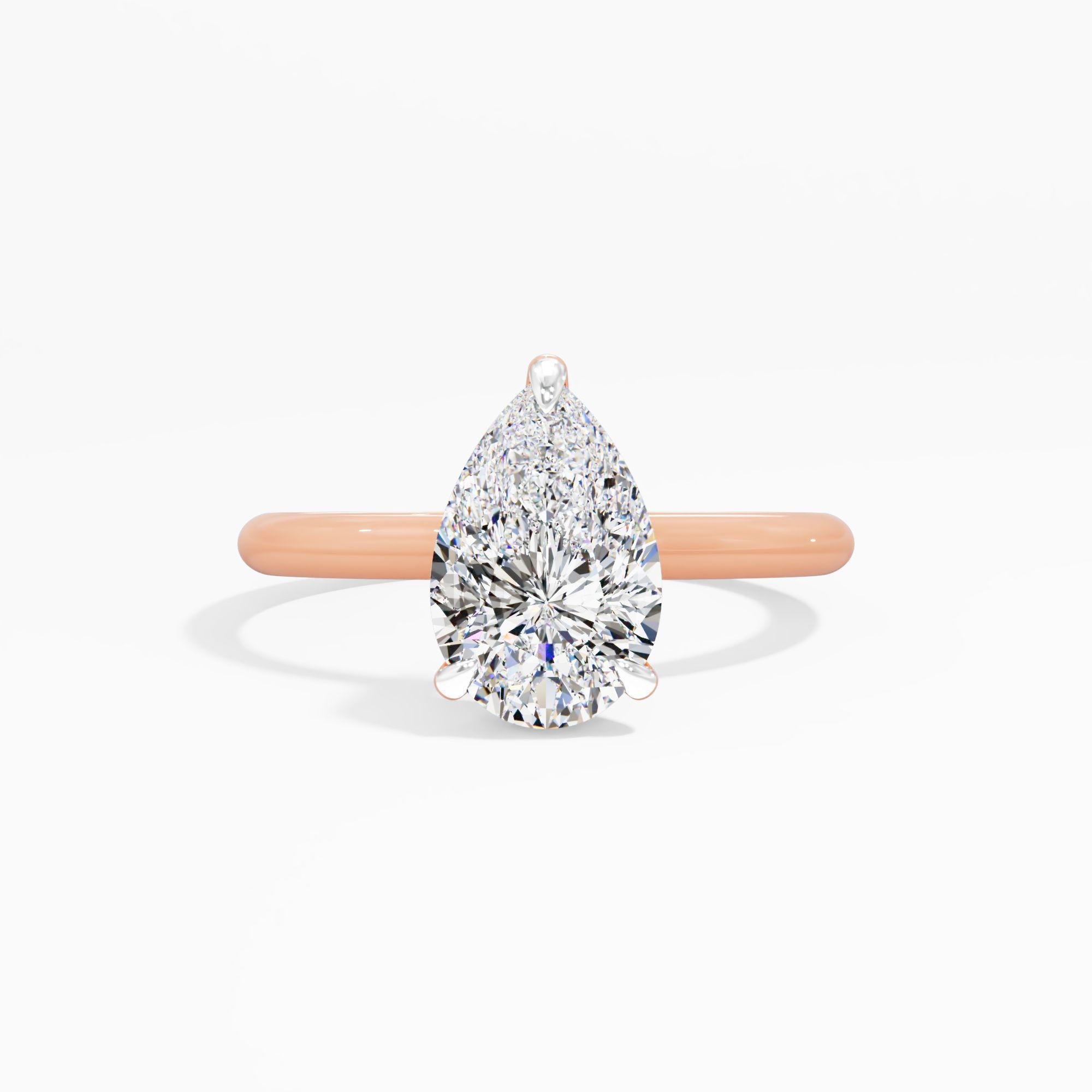 Blossette Flame Solitaire Engagement Ring